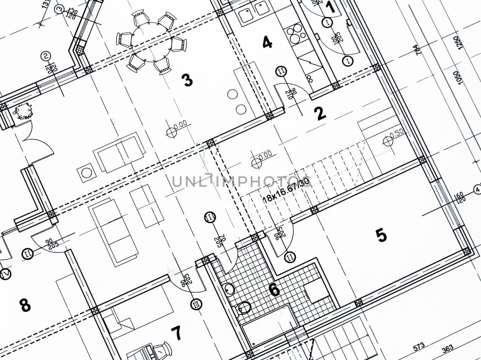 part of architectural project printout