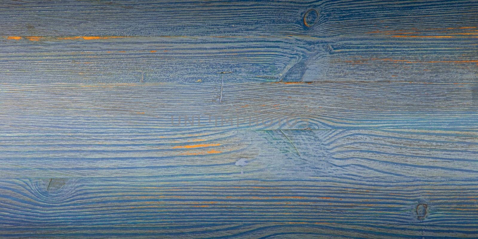 Old wooden background with horizontal blue boards. layout, space for text and logo.