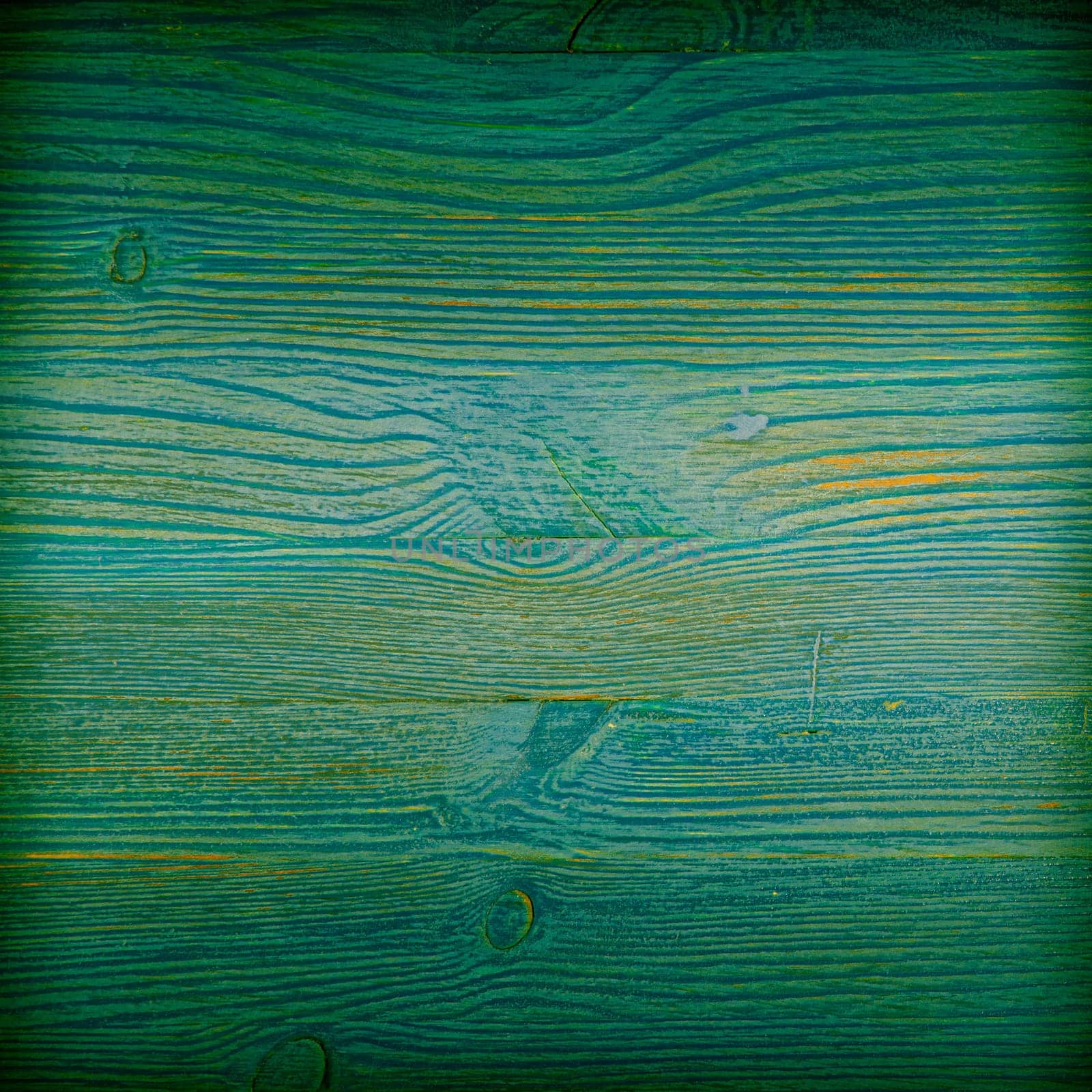 Old wooden background with horizontal green boards. layout, space for text and logo.