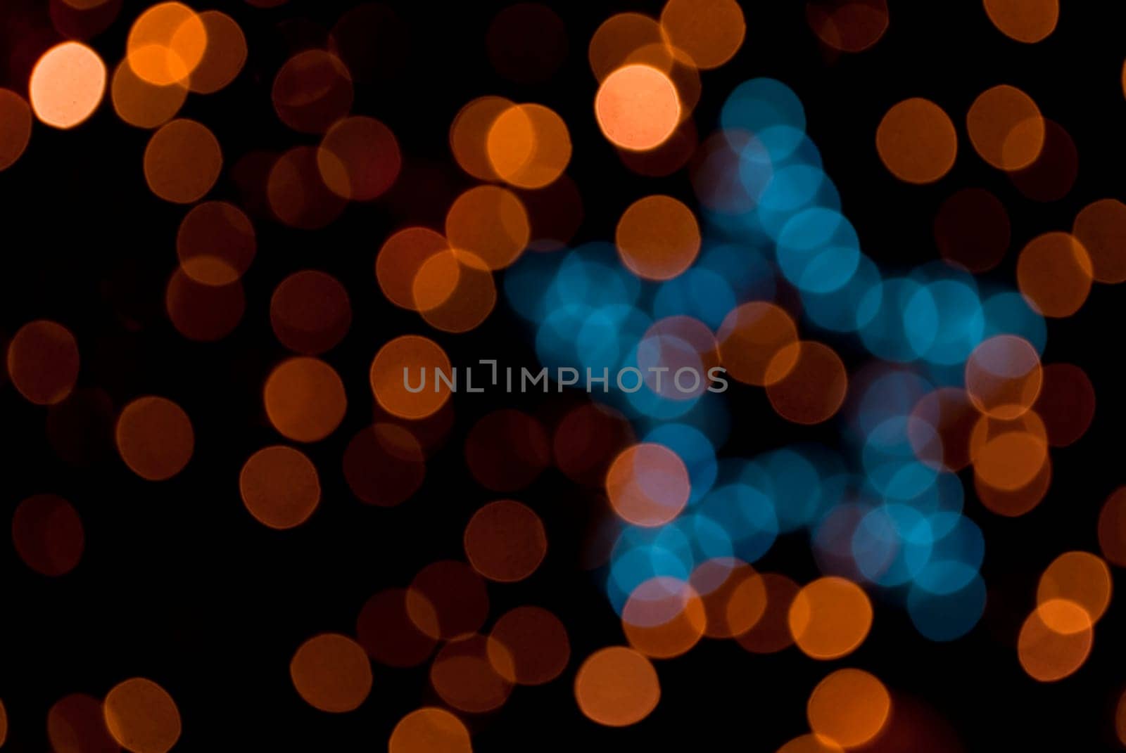 Christmas bokeh with blue star