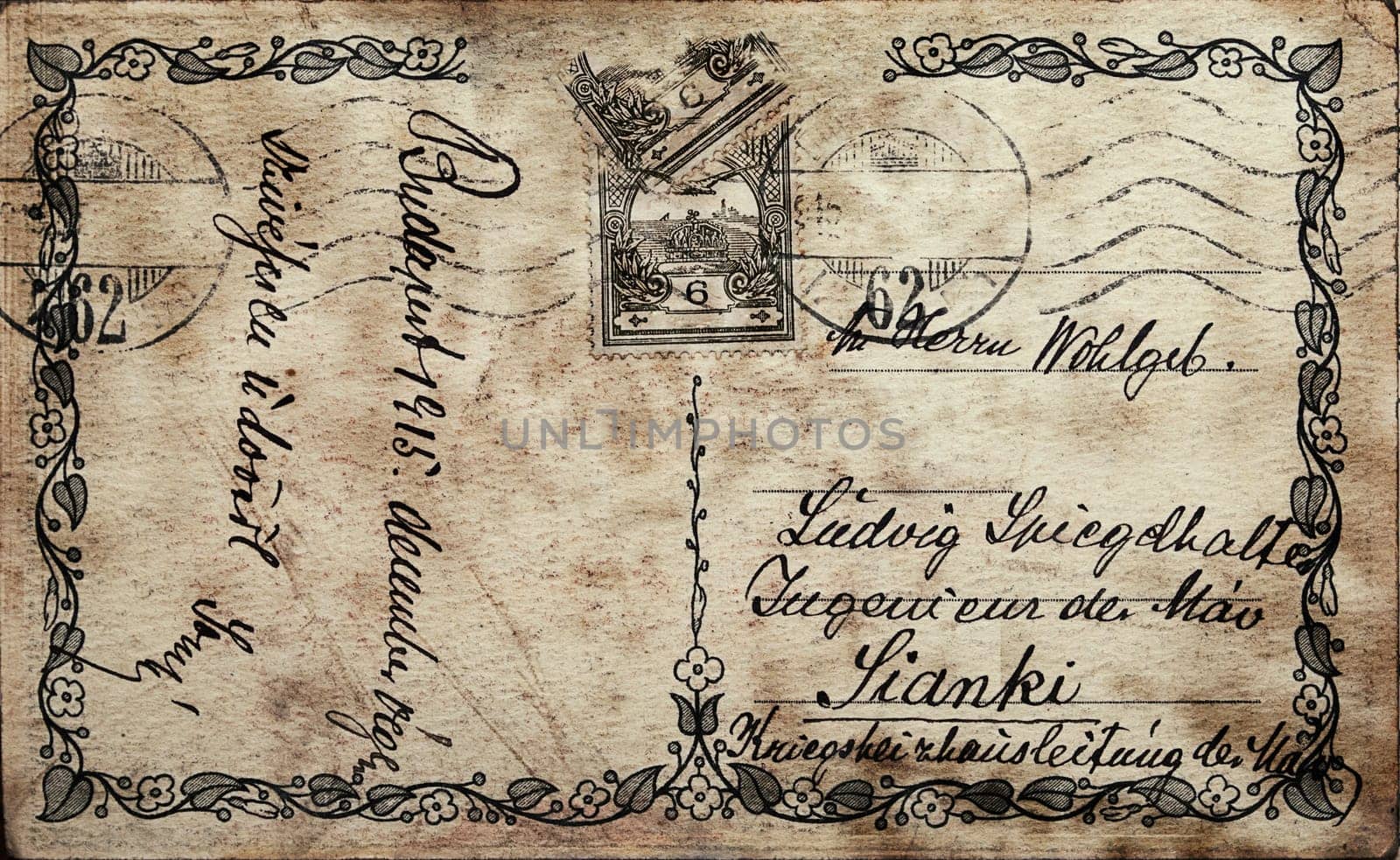 Vintage postcard with written text