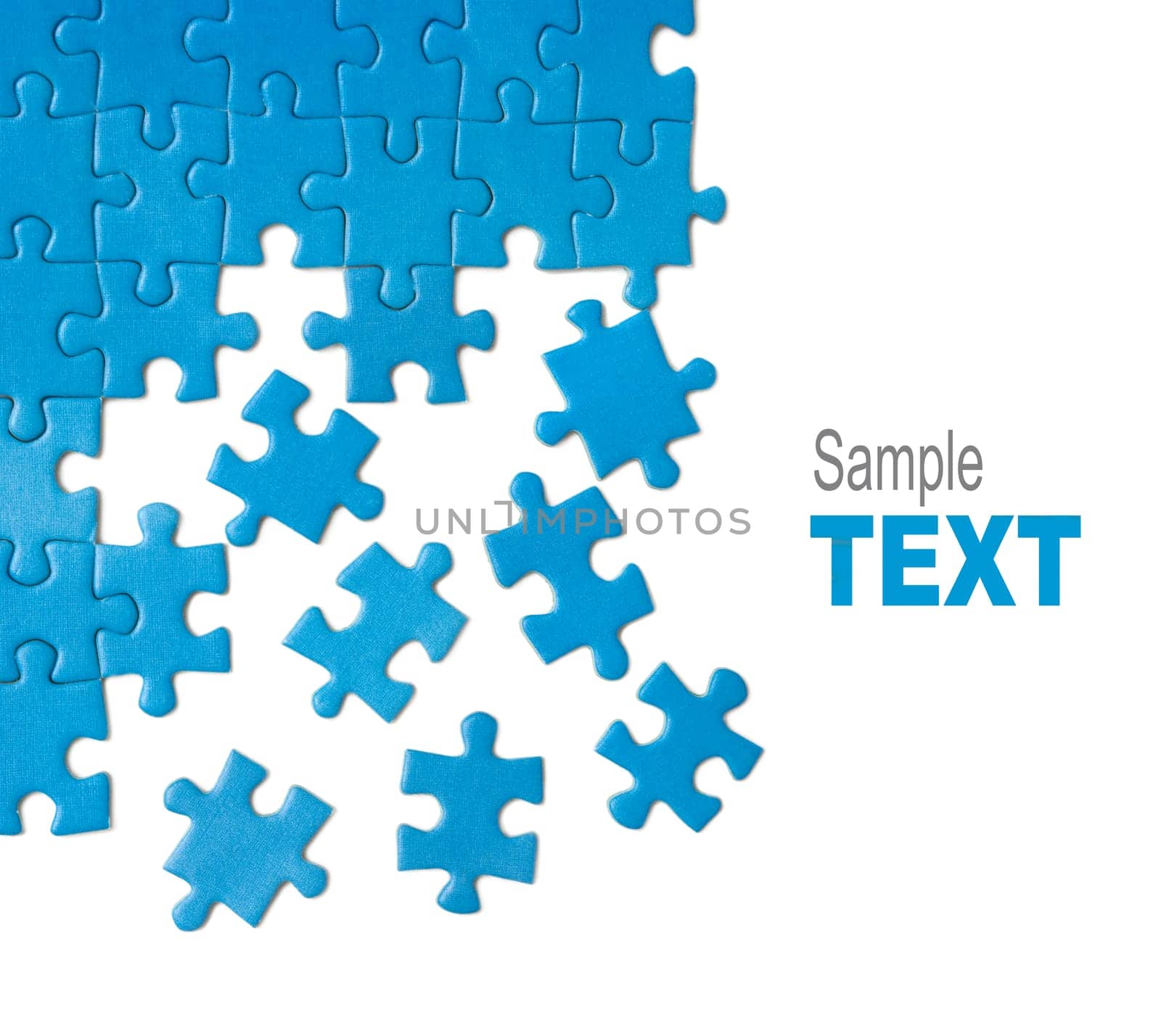 blue puzzle isolated over white background