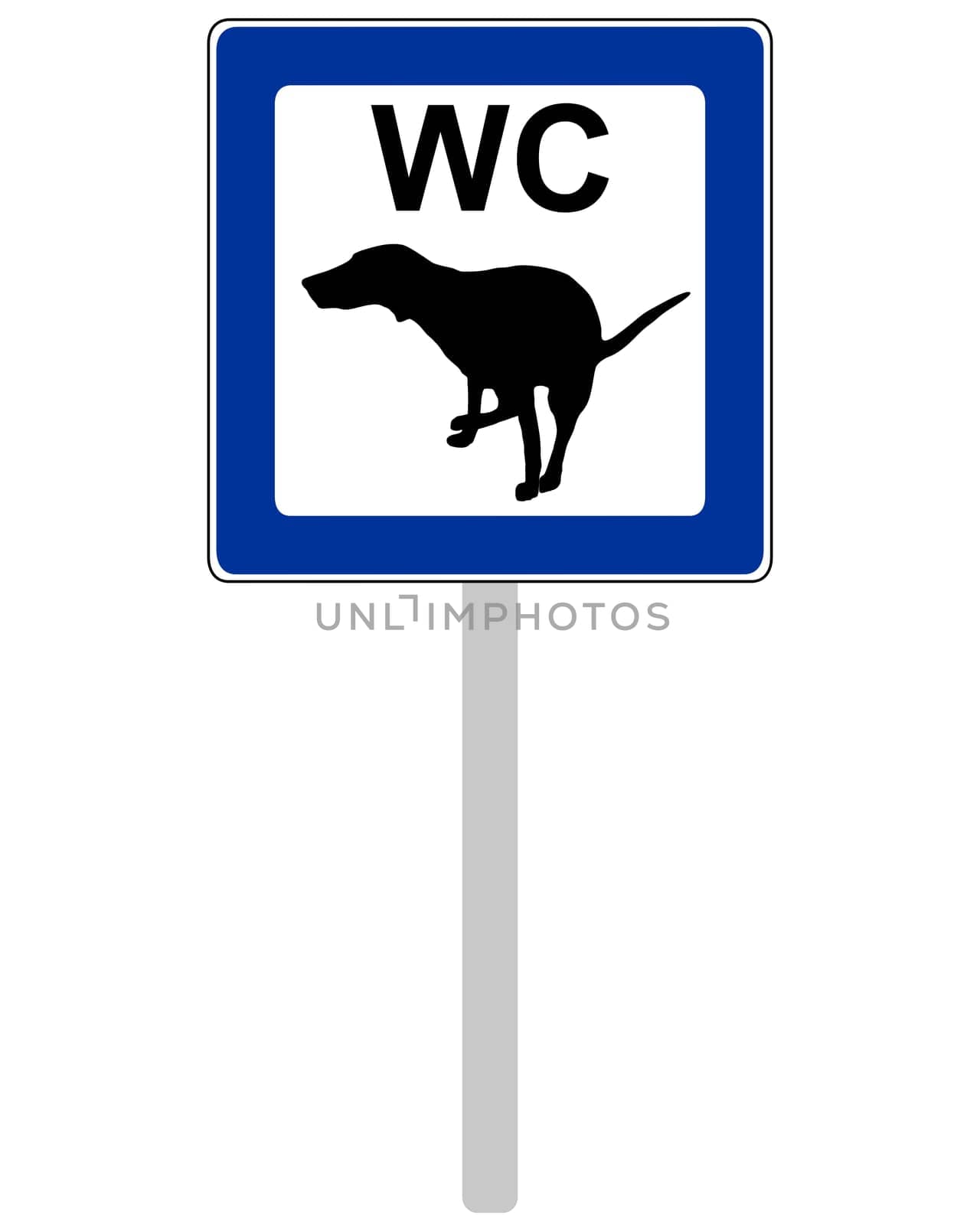 Verkehrszeichen WC für Hunde