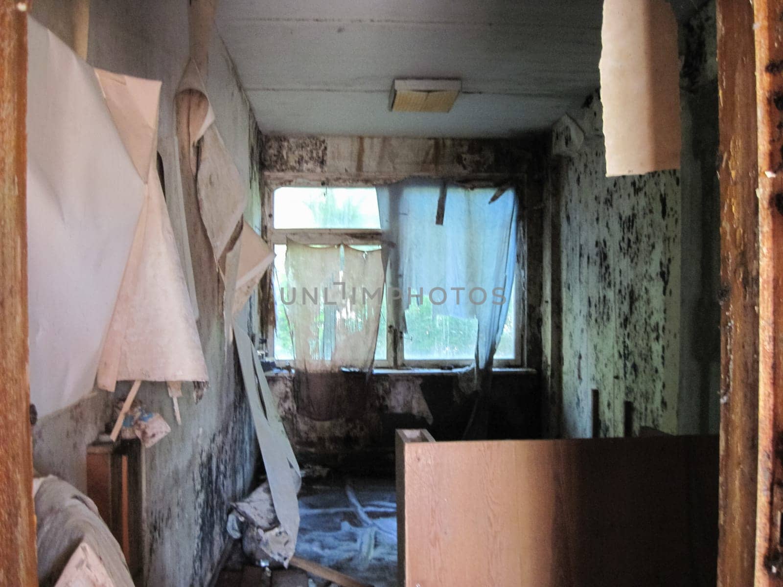 Rooms and corridors of the abandoned industrial building of Chigirin nuclear power plant
