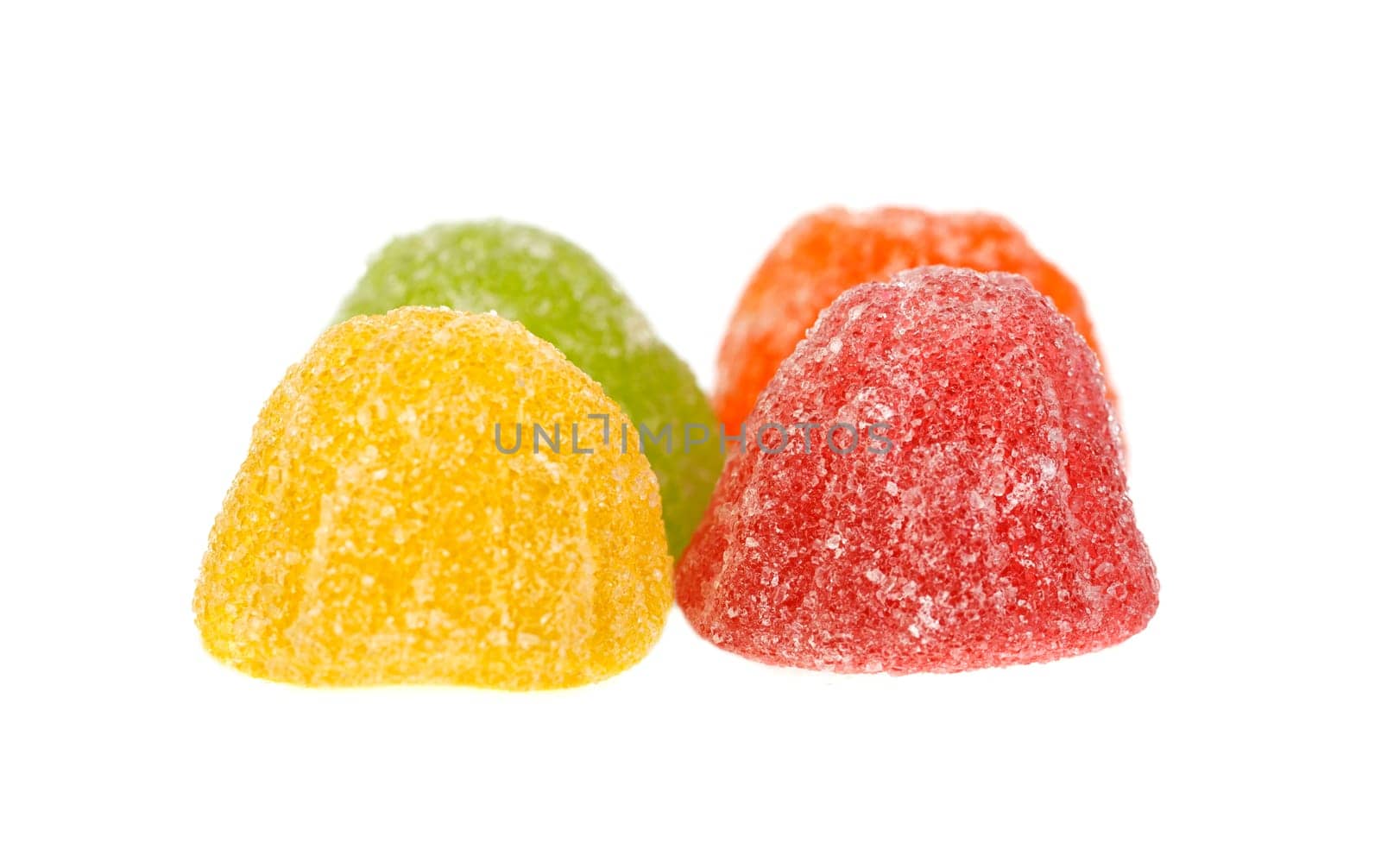 Colorful jelly beans isolated on a white background