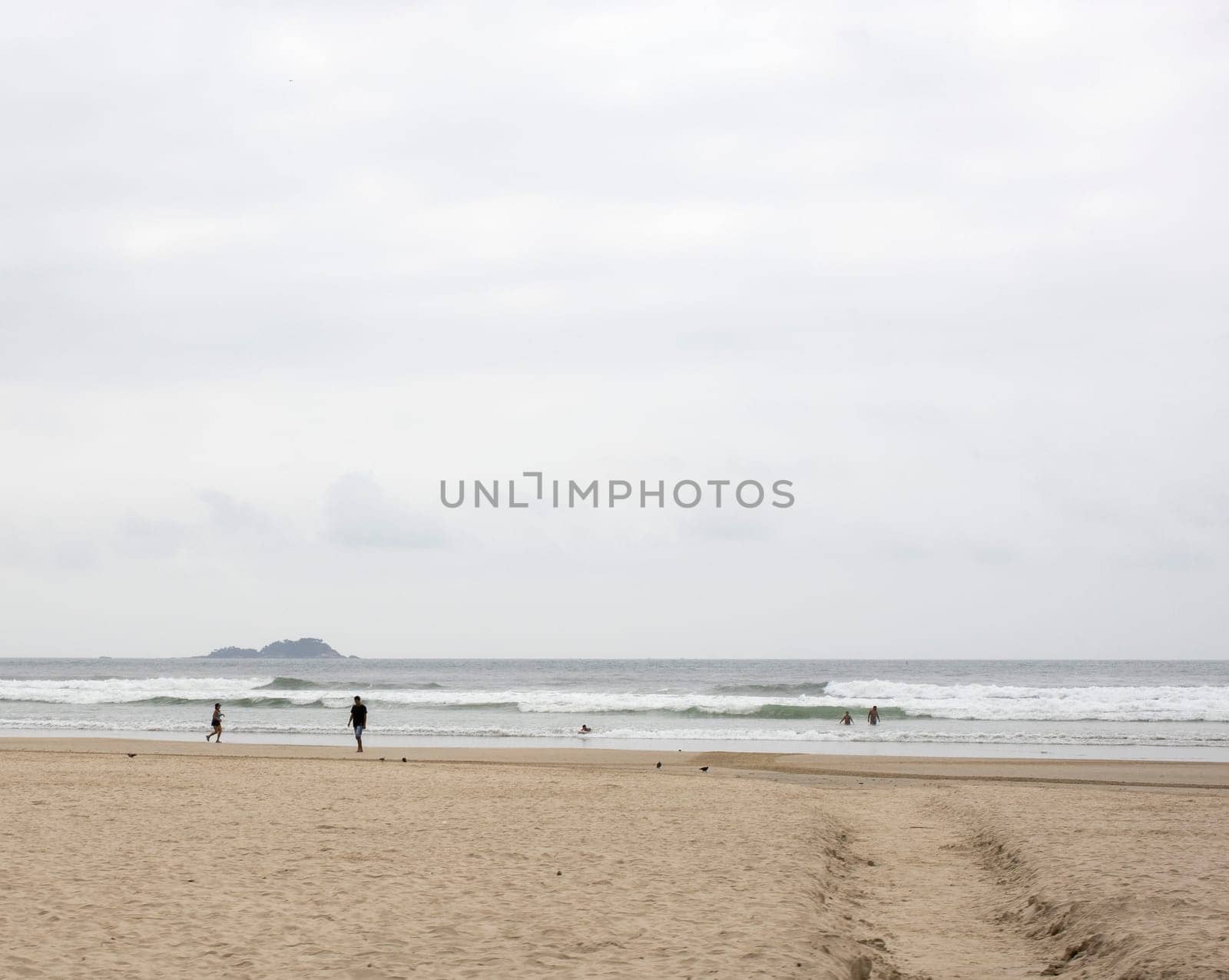 cloudy day ocean waves beach Brazil