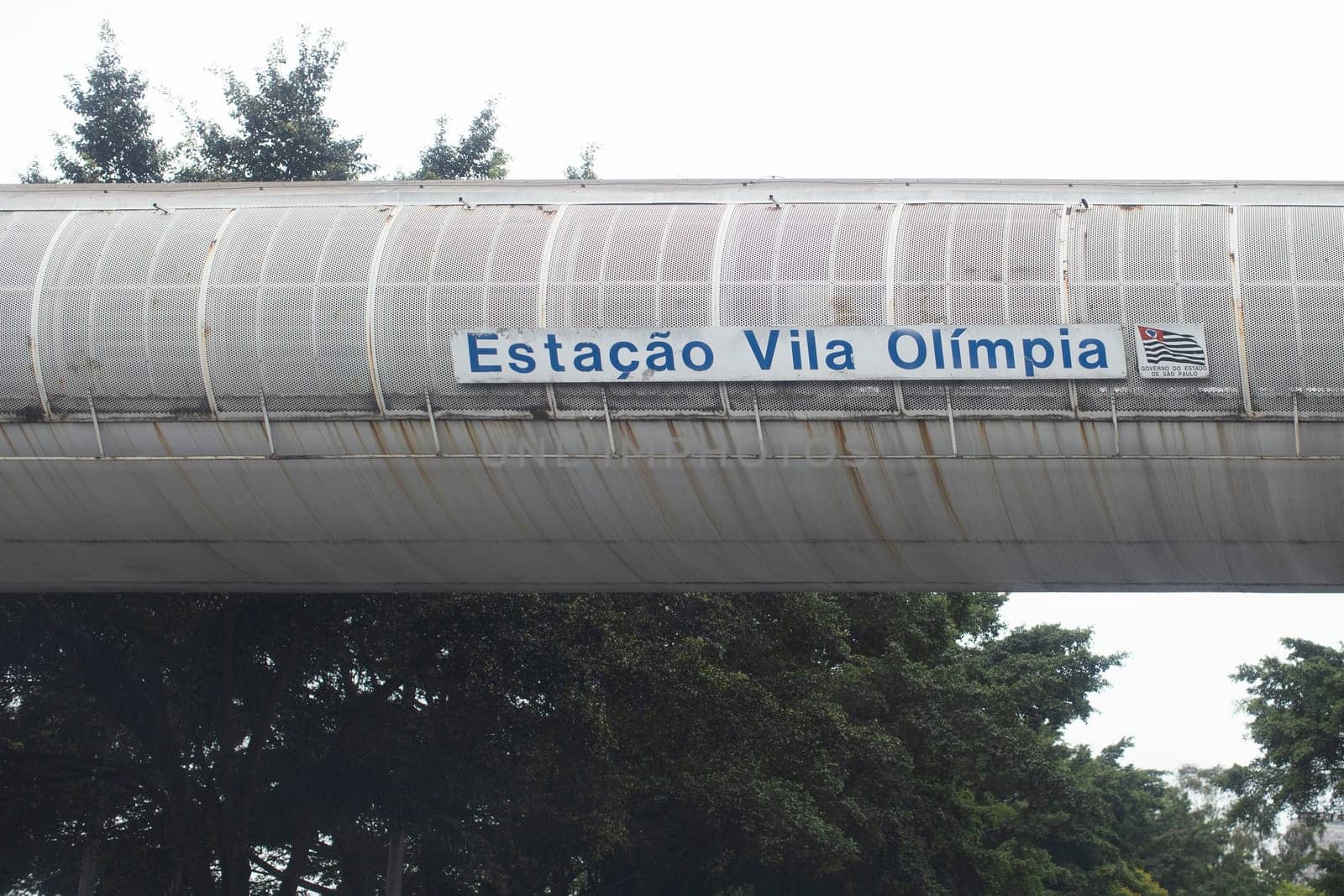 metro station link footbridge to the rail vila olimpia district sao paulo brazil