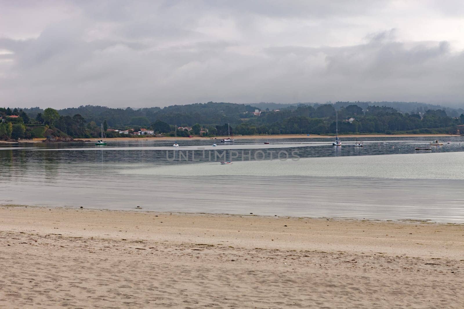 Beautiful cloudy day in a beach in the Northwest of Spain