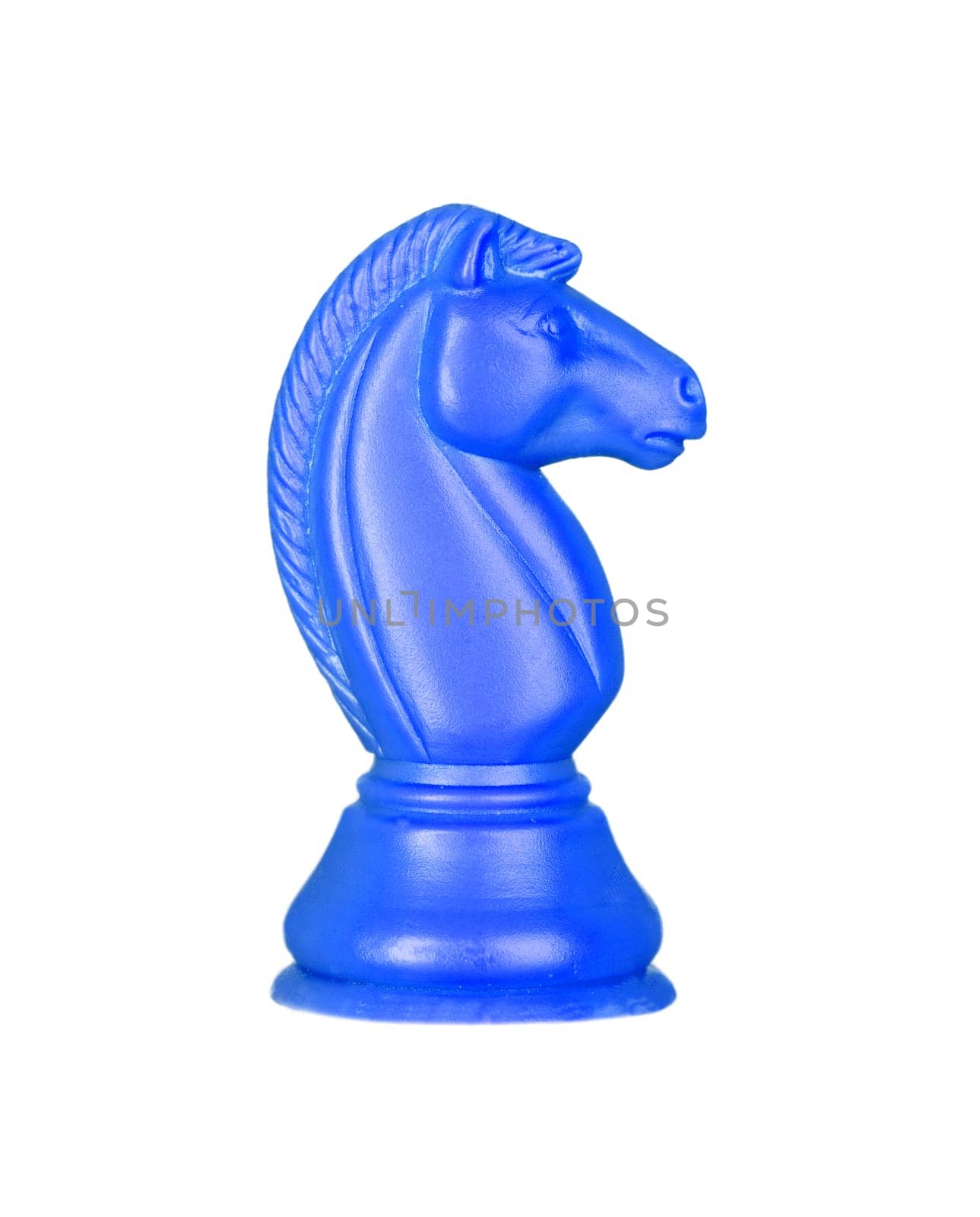 Blue chess piece isolated on white background