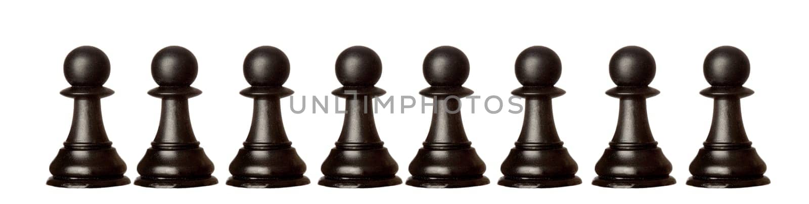 Pawns team isolated on a white background
