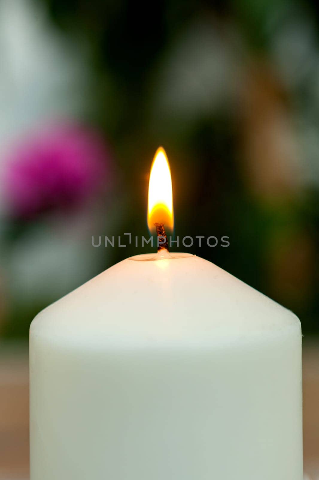 Beautiful Candles in home. Warm christmas decoration