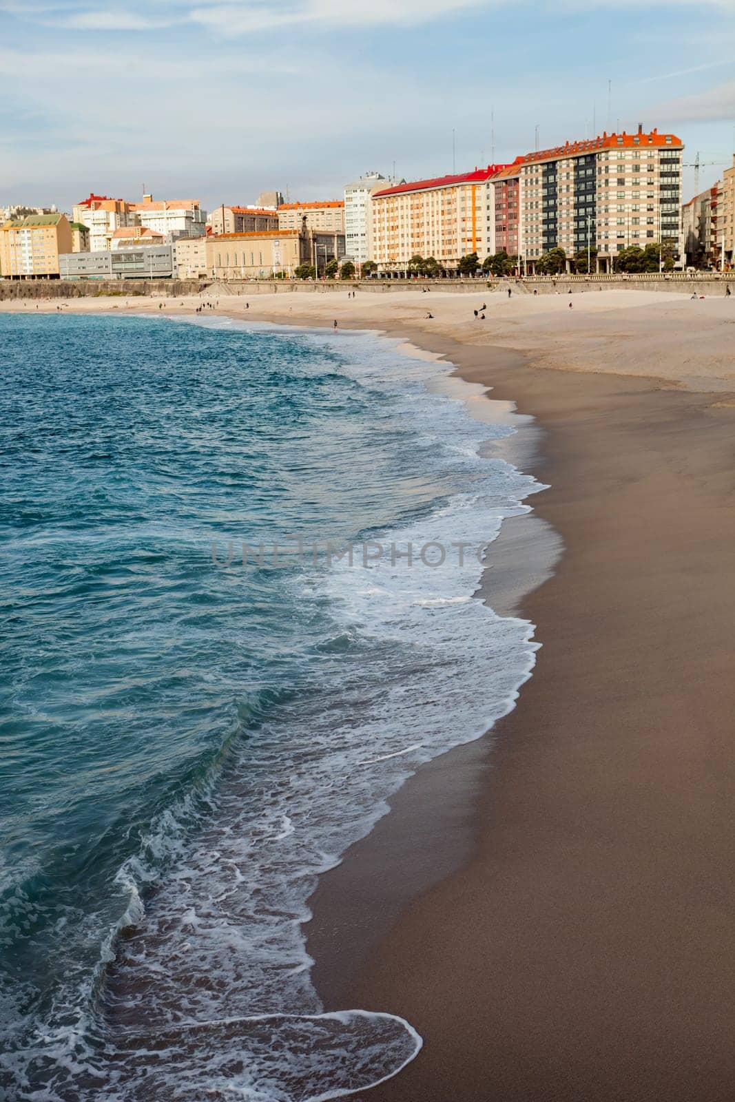 The beach in Coruña, a beautiful town in the North of Spain