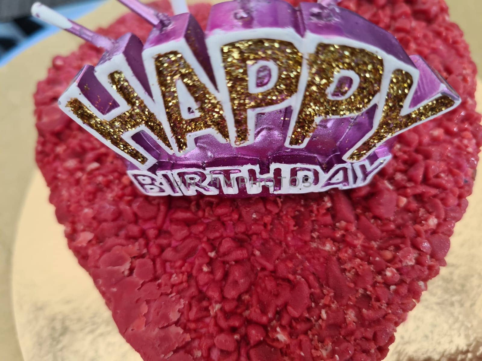 Beautiful heart shaped birthday cake