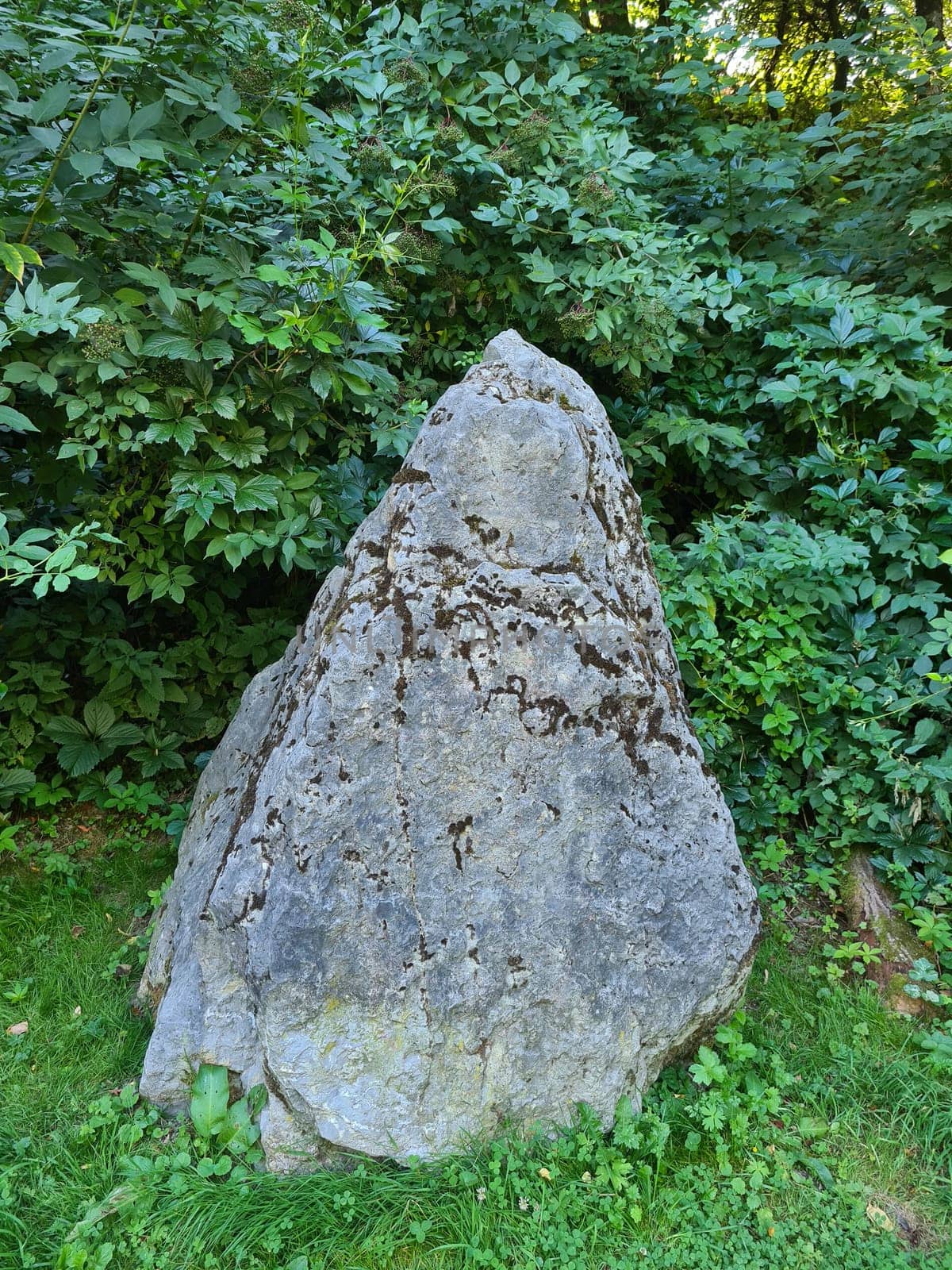 Menhir at the mud pond in Velbert, Germany