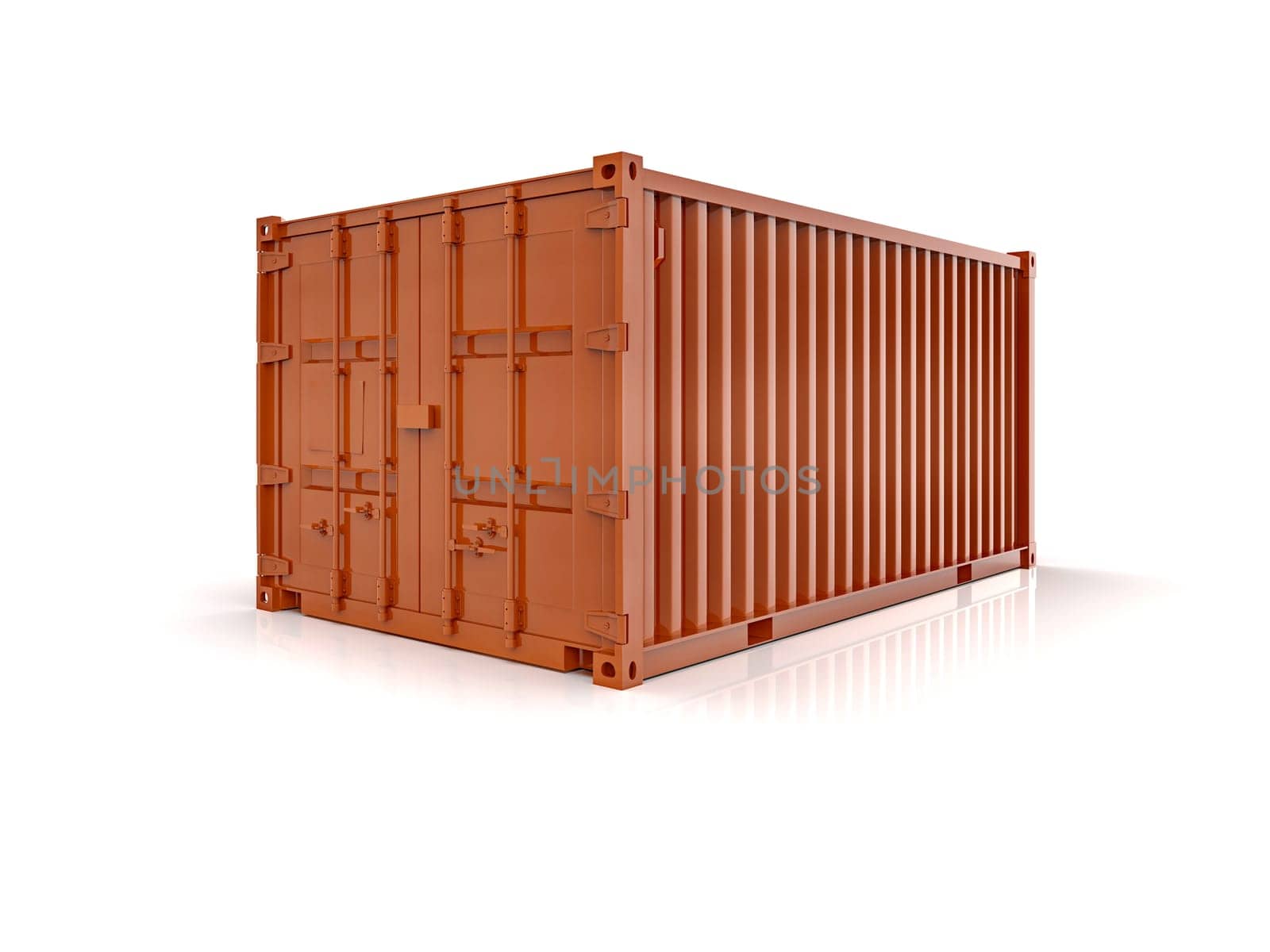Red Shipping Cargo Container for Logistics and Transportation Isolated, Cargo Box from Ship, Delivery, Shipping Freight Transportation of Merchandise, for Storage, Export and Import Goods Product