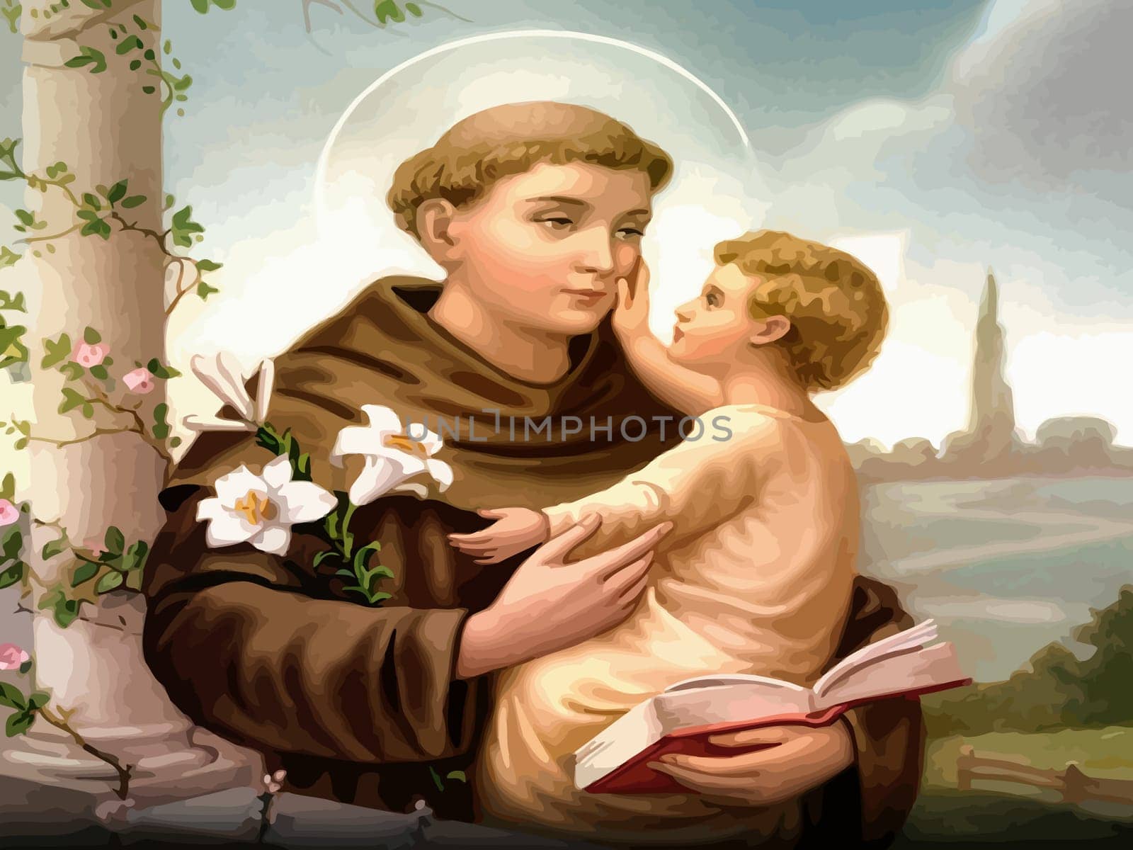 saint anthony of padua religion faith holy illustration