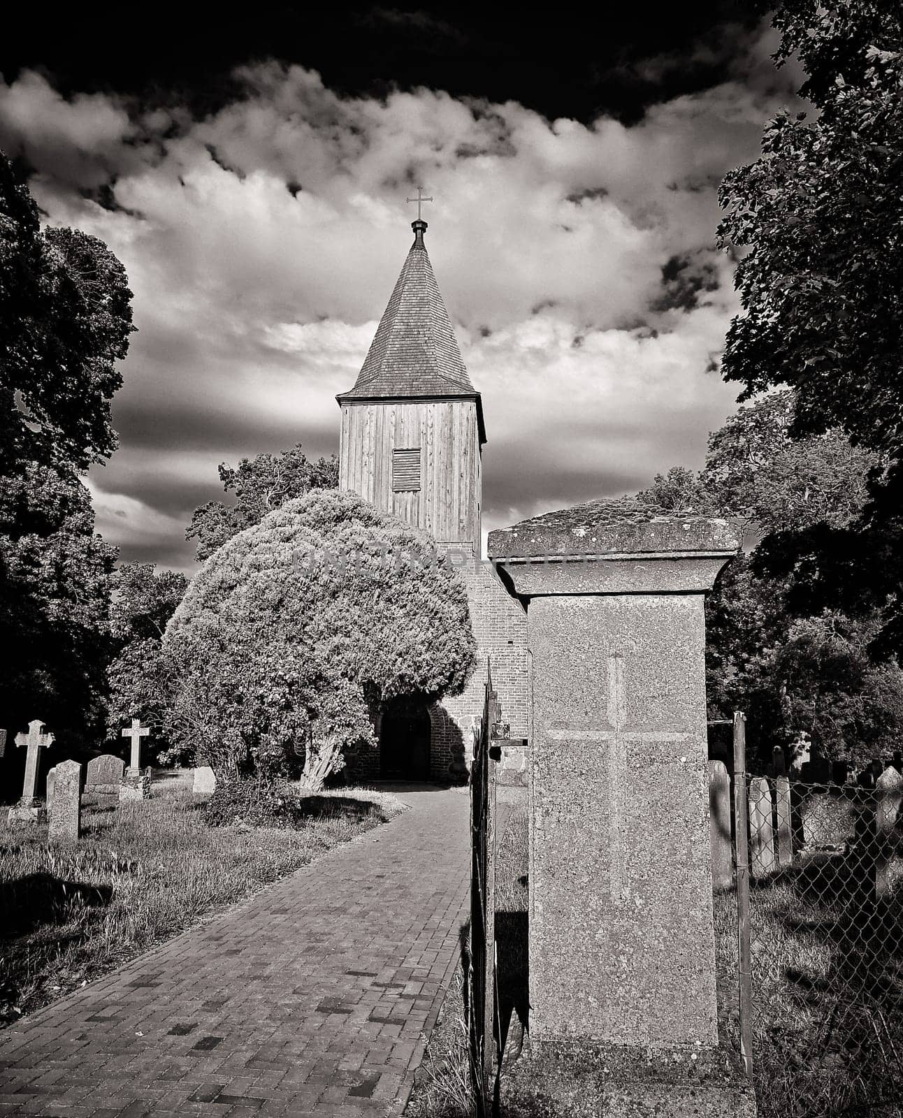 old village church in Groß Zicker, Ruegen island, Germany