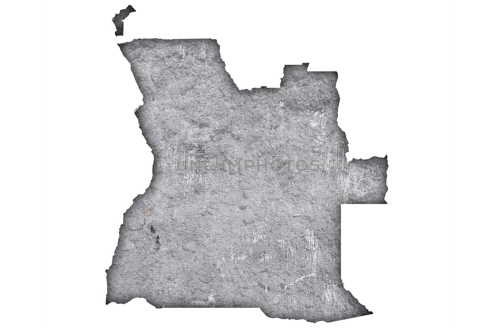 Map of Angola on weathered concrete