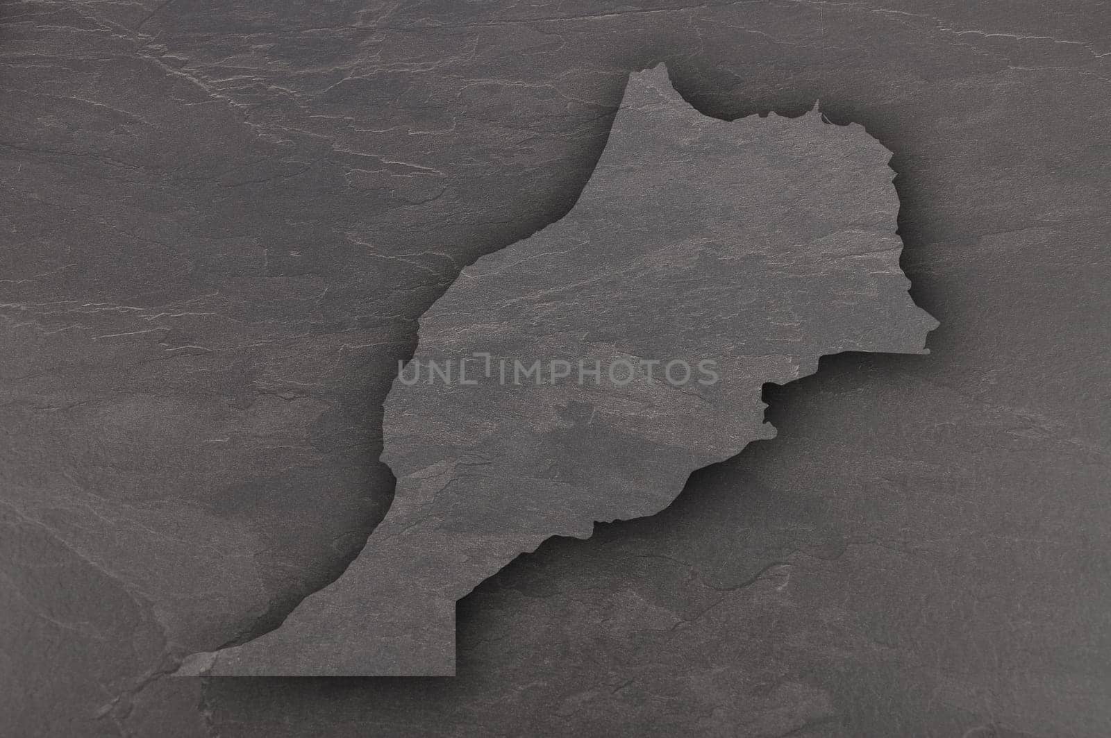 Map of Morocco on dark slate