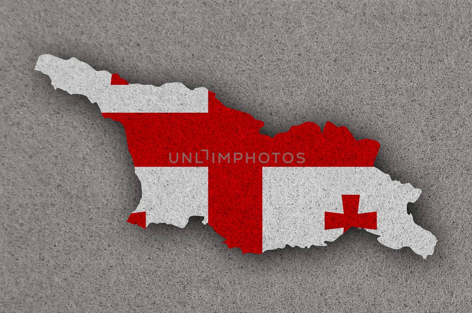 Map and flag of Georgia on felt
