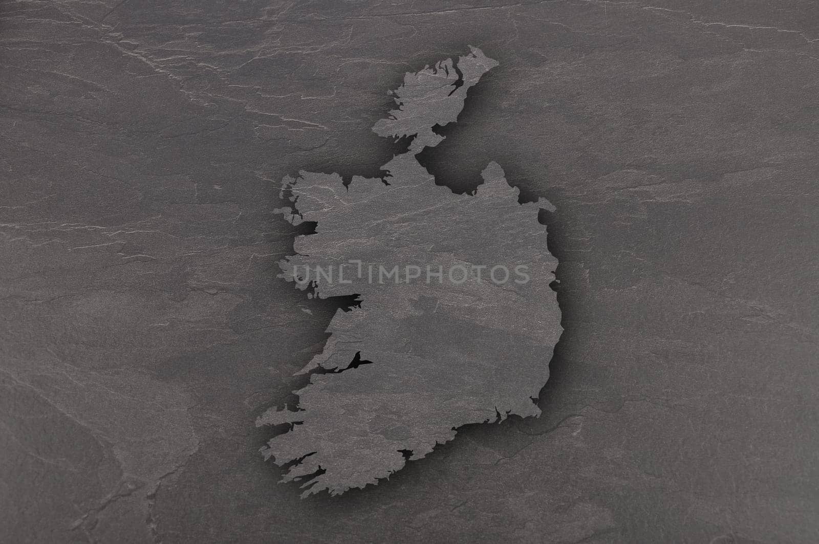 Map of Ireland on dark slate