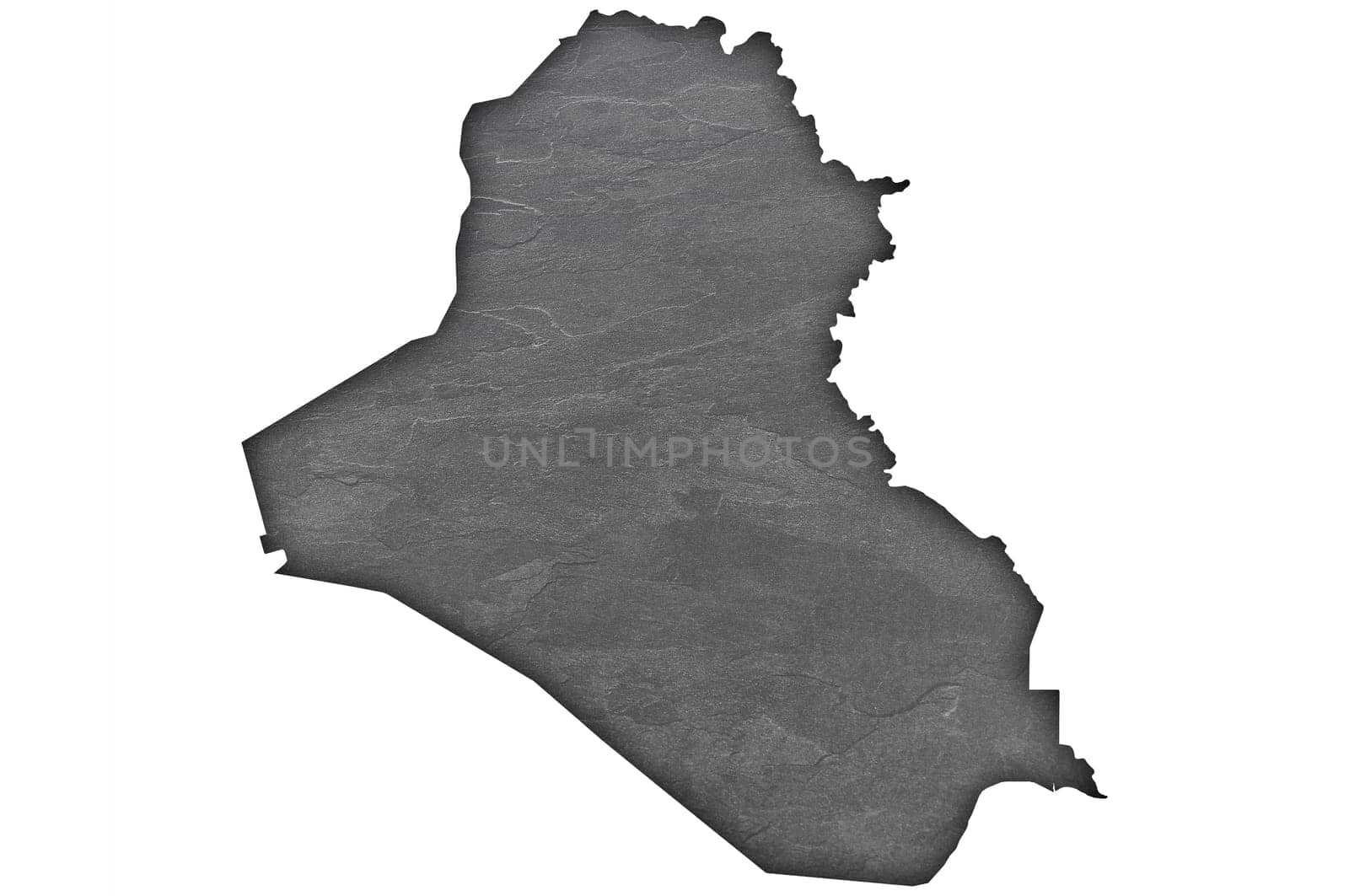 Map of Iraq on dark slate