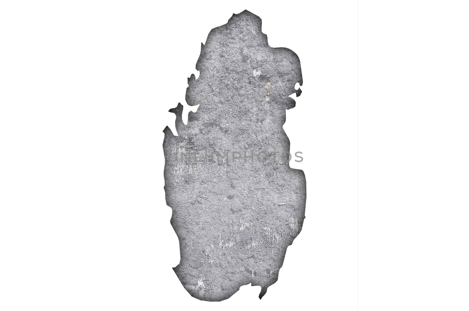 Map of Qatar on weathered concrete