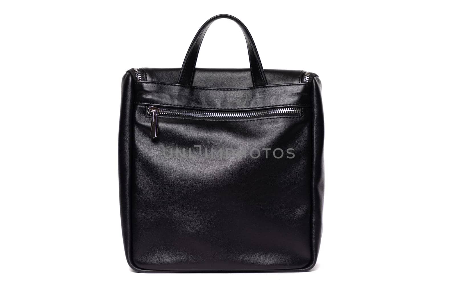 This black leather backpack features a minimalist design with a top handle and zippered compartment, ideal for carrying essentials during daily commutes or travel adventures.