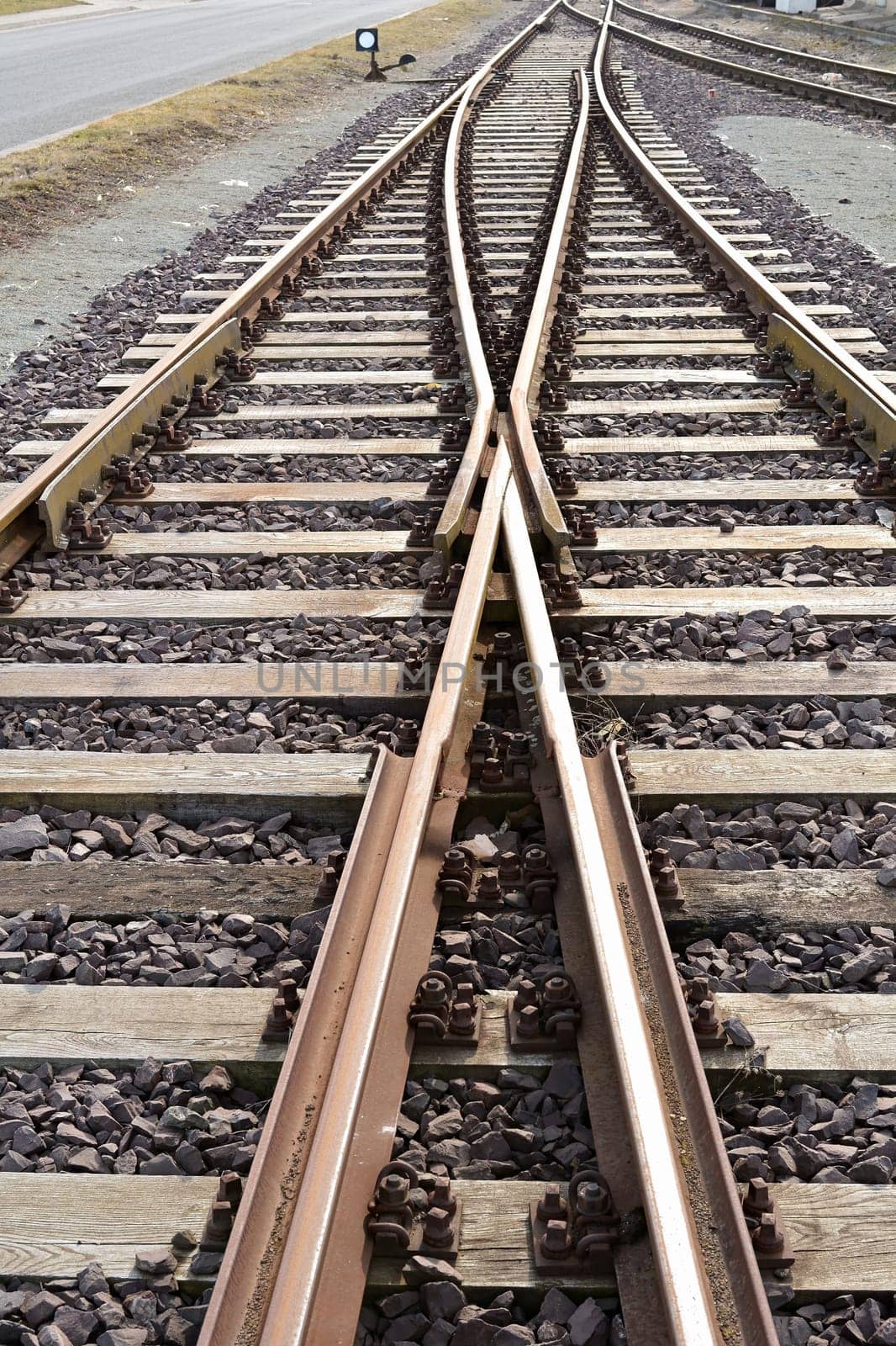 Railway tracks in the port of Magdeburg