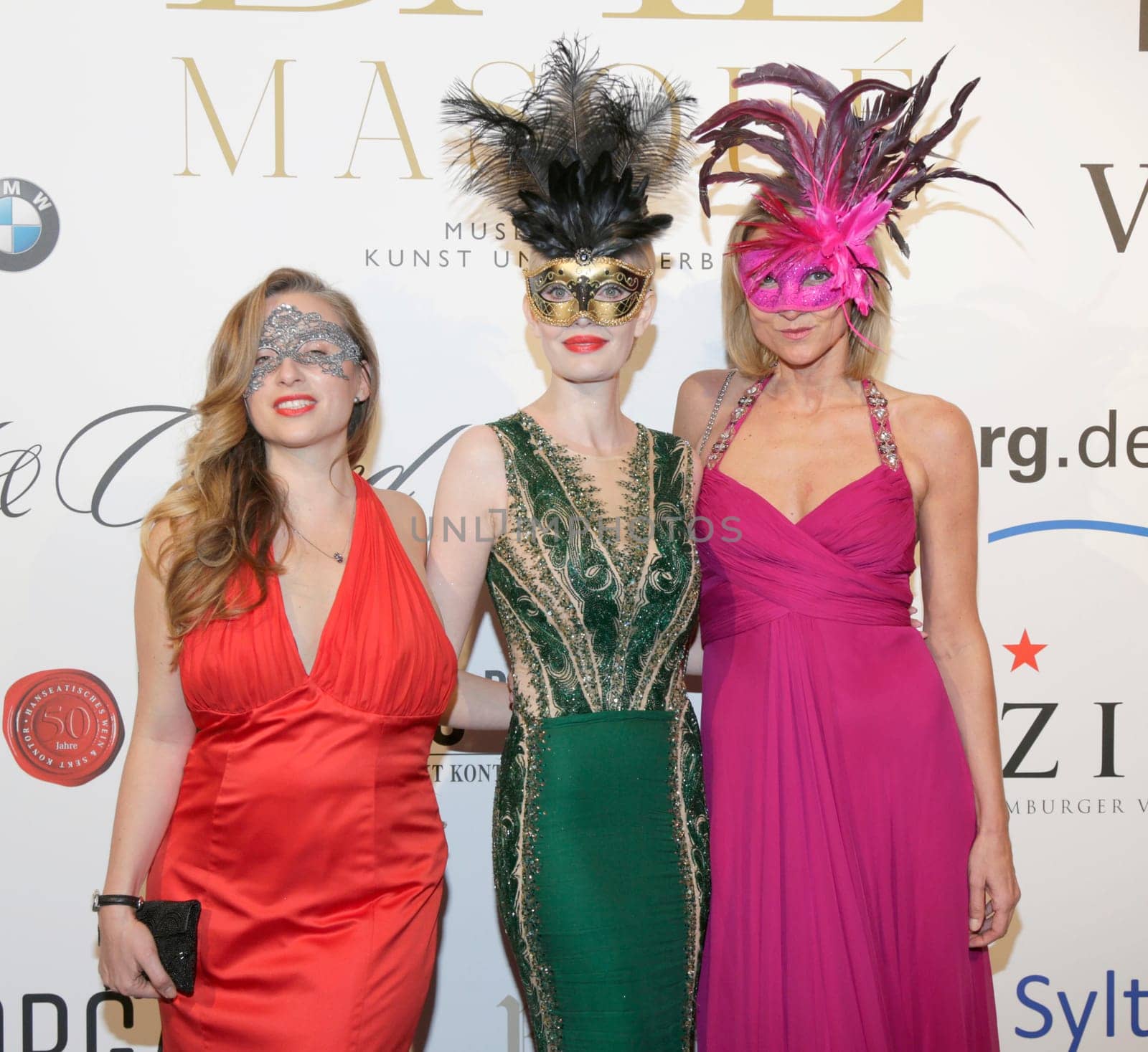 Gabriela Gottschalk,Mirja du Mont ,Nikola Eibich , Bal Masque 2015 at the Museum for Arts and Crafts Hamburg on 21.03.2015