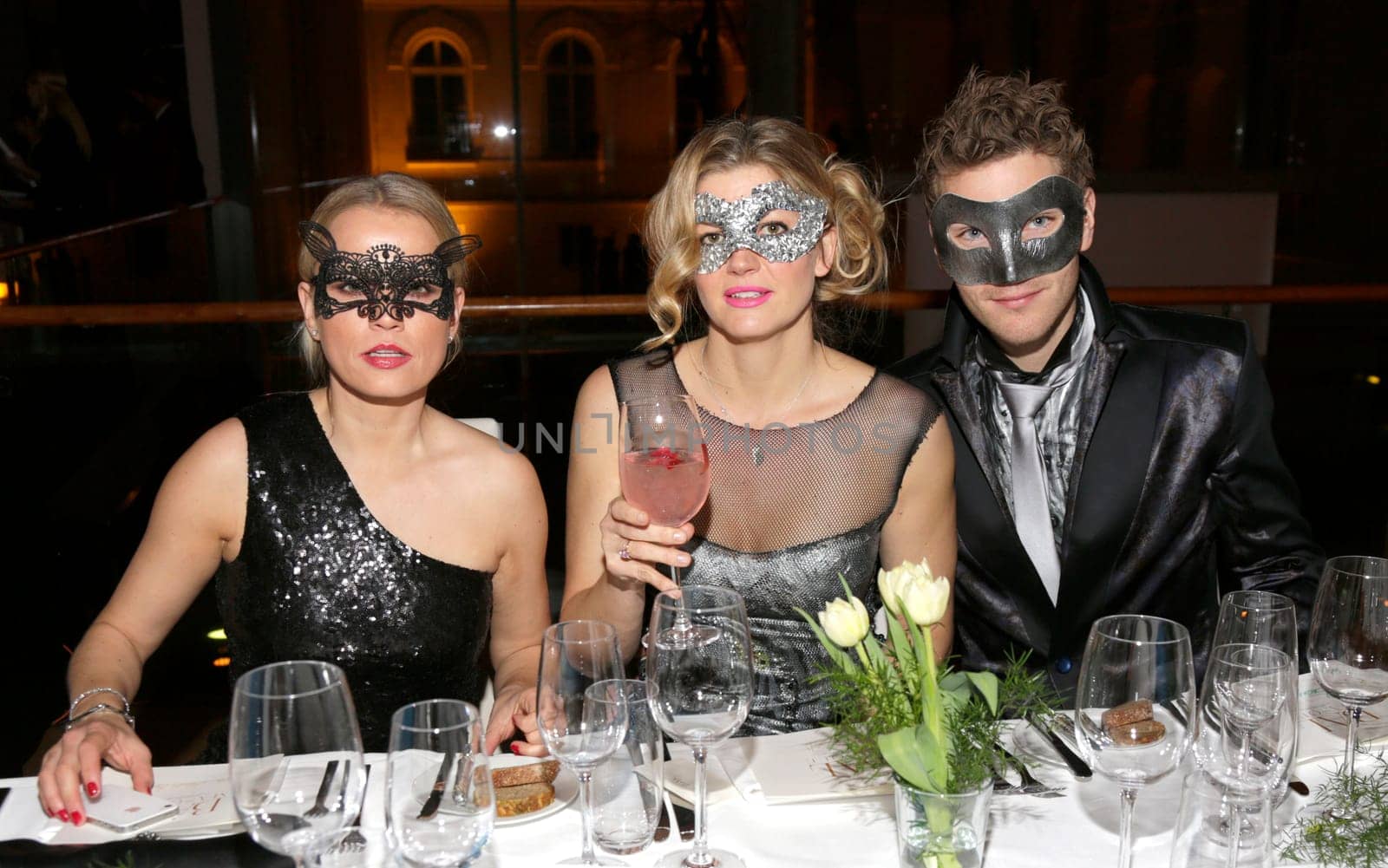 Nova Meierhenrich,Nina Bott,Benjamin Baarz, Bal Masque 2015 at the Museum for Arts and Crafts Hamburg on 21.03.2015