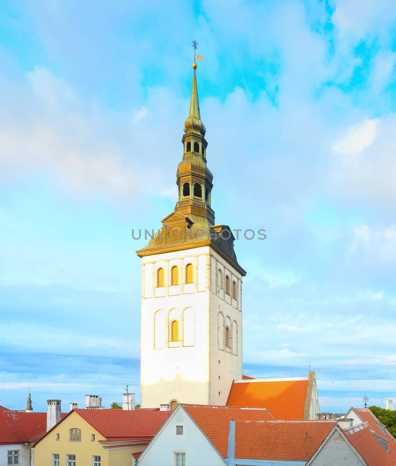 Saint Nicholas church at sunset. Tallinn, Estonia