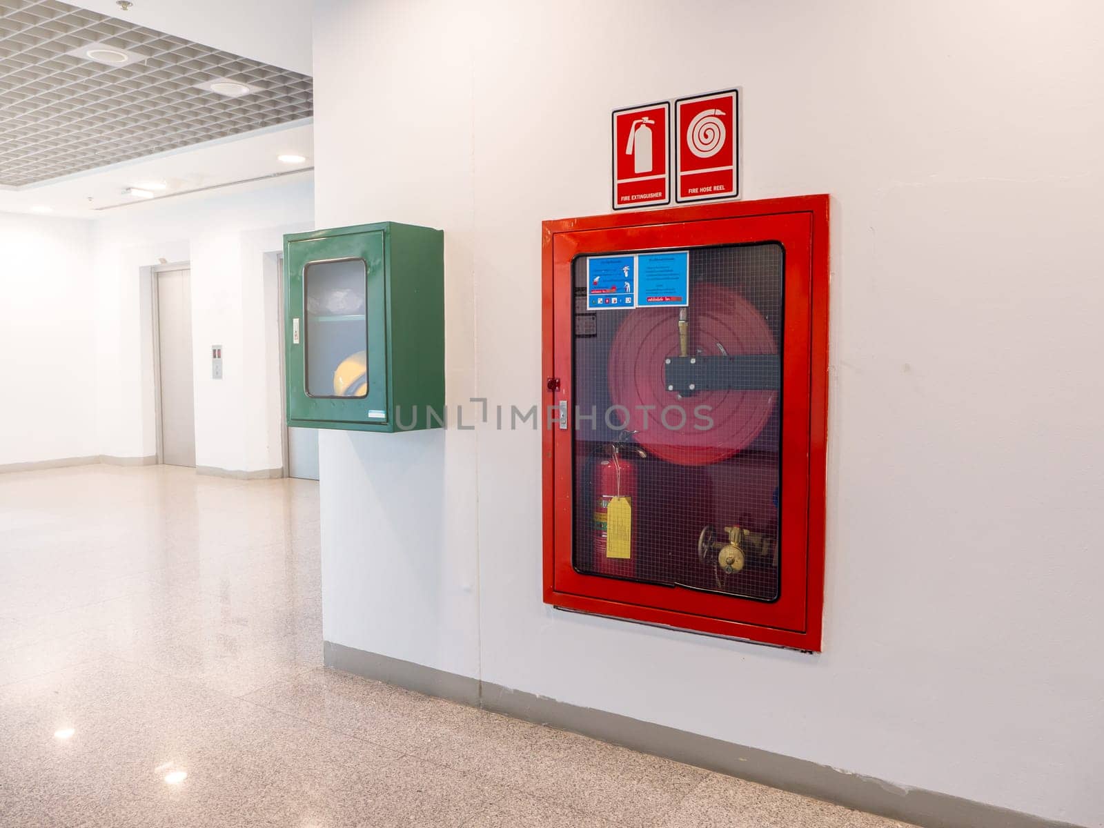fire extinguisher cabinet in the office building For preparing to prevent fire