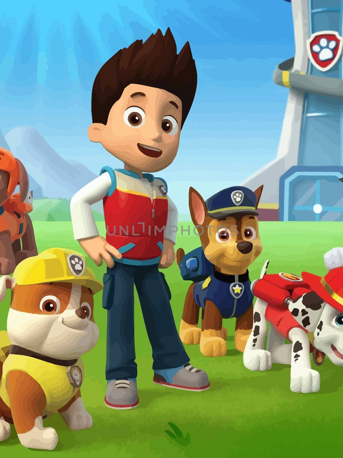 paw patrol dog  cartoon illustration adventure