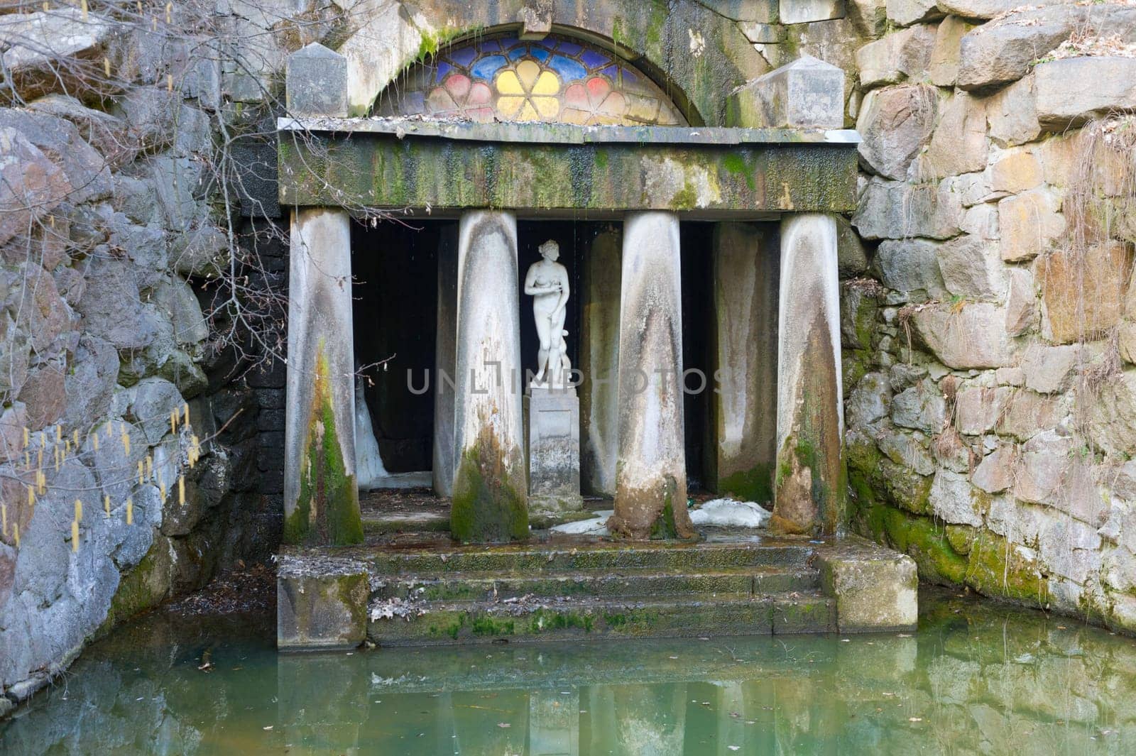 Thetis grotto with Venus de' Medici statue in Sofiyivka park in Uman, Ukraine