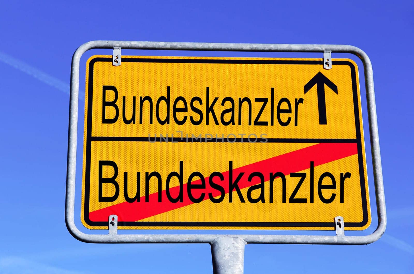 A German street sign with chancellor to chancellor