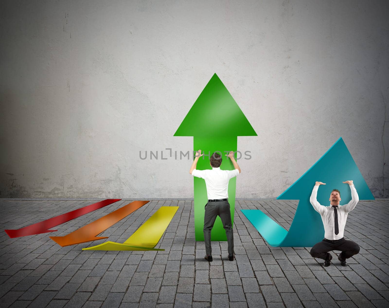 Businessperson try to grow the company profit