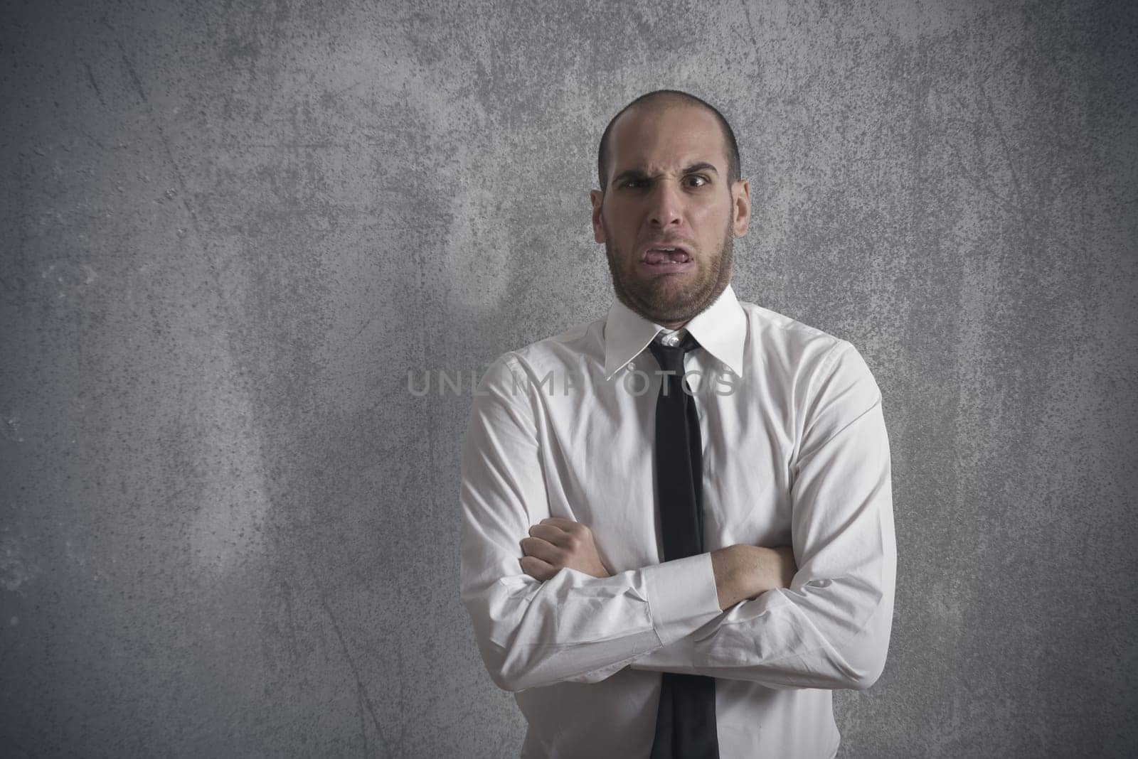 Concept of disgusted businessman