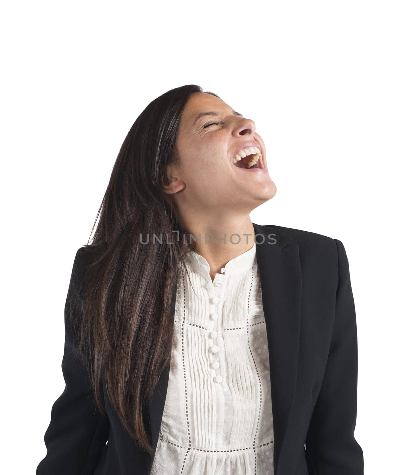 Crazy businesswoman stressed out from work screams