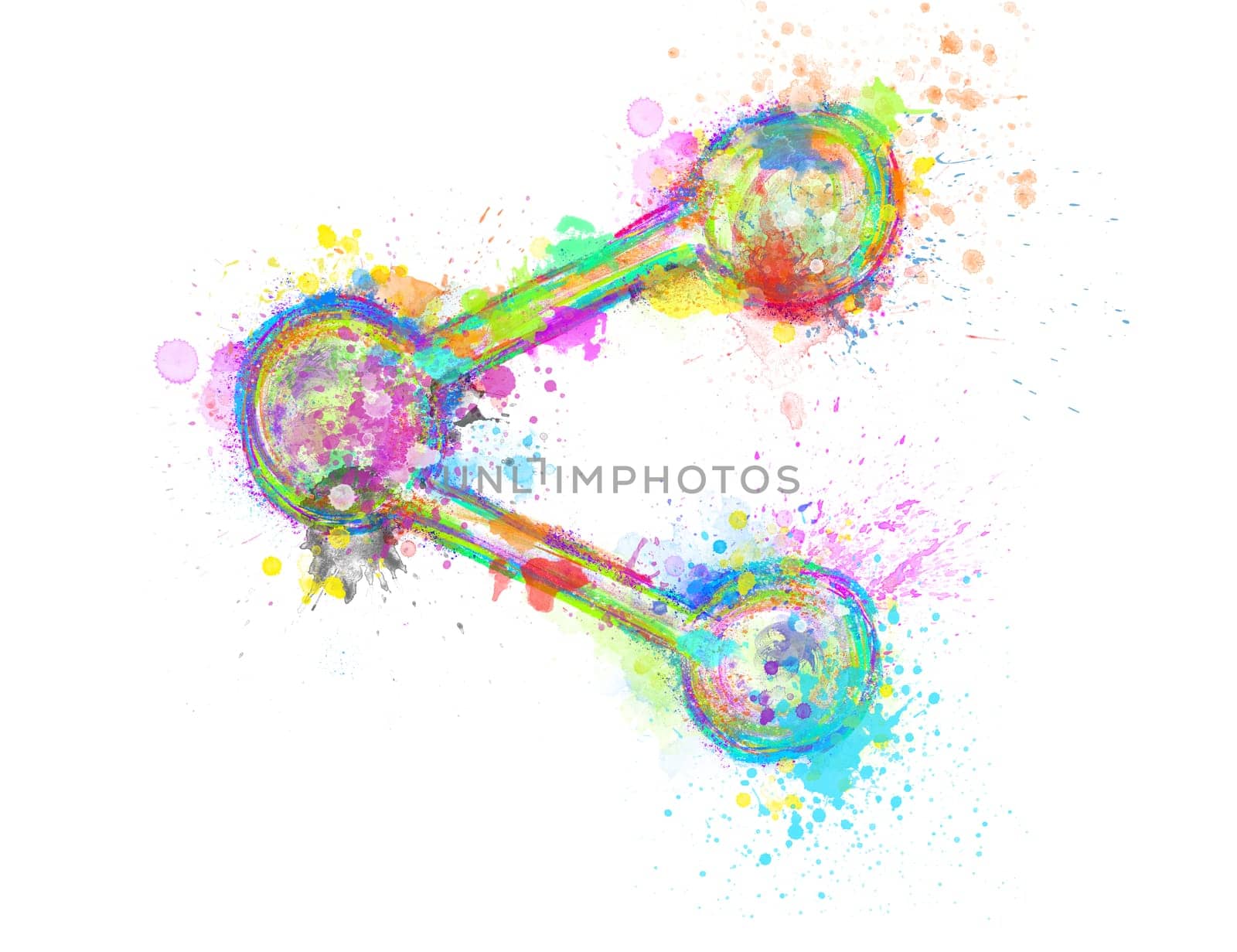 Creative colorful share icon shape on white background