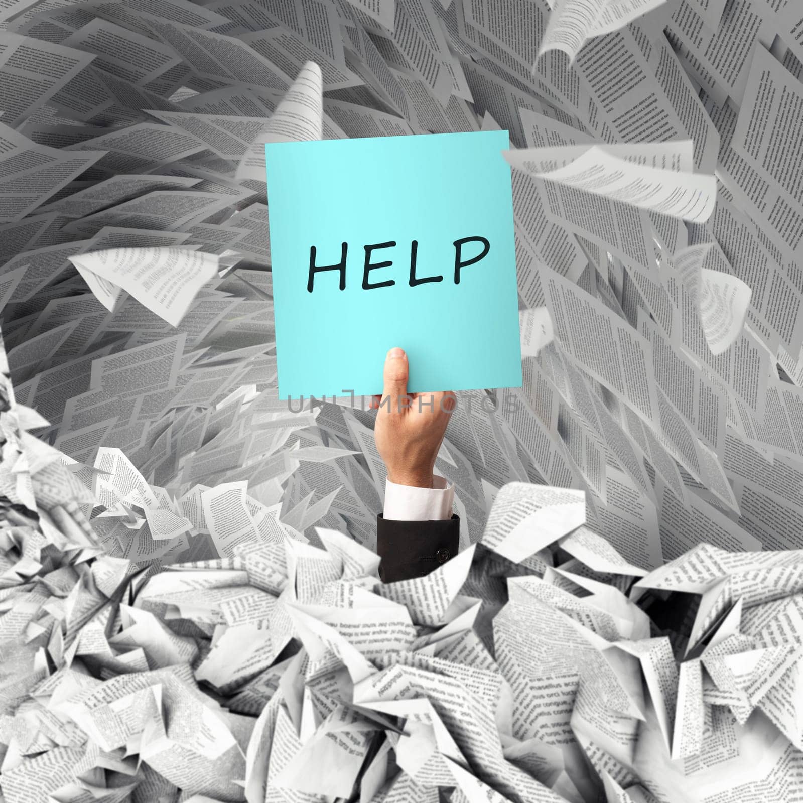 Man asks for help flooded with crumpled paper