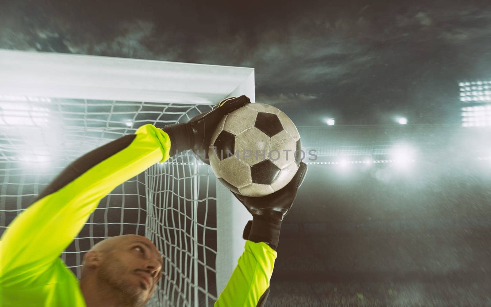 Football close up scene at the stadium