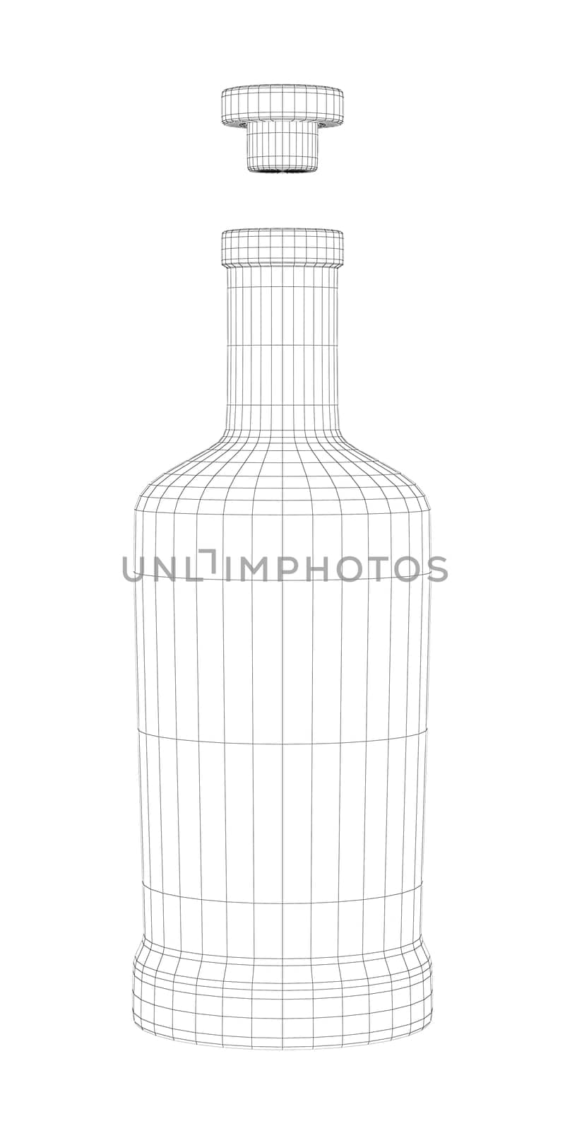 3D design for bottle for whisky, vodka, brandy or other alcoholic beverage