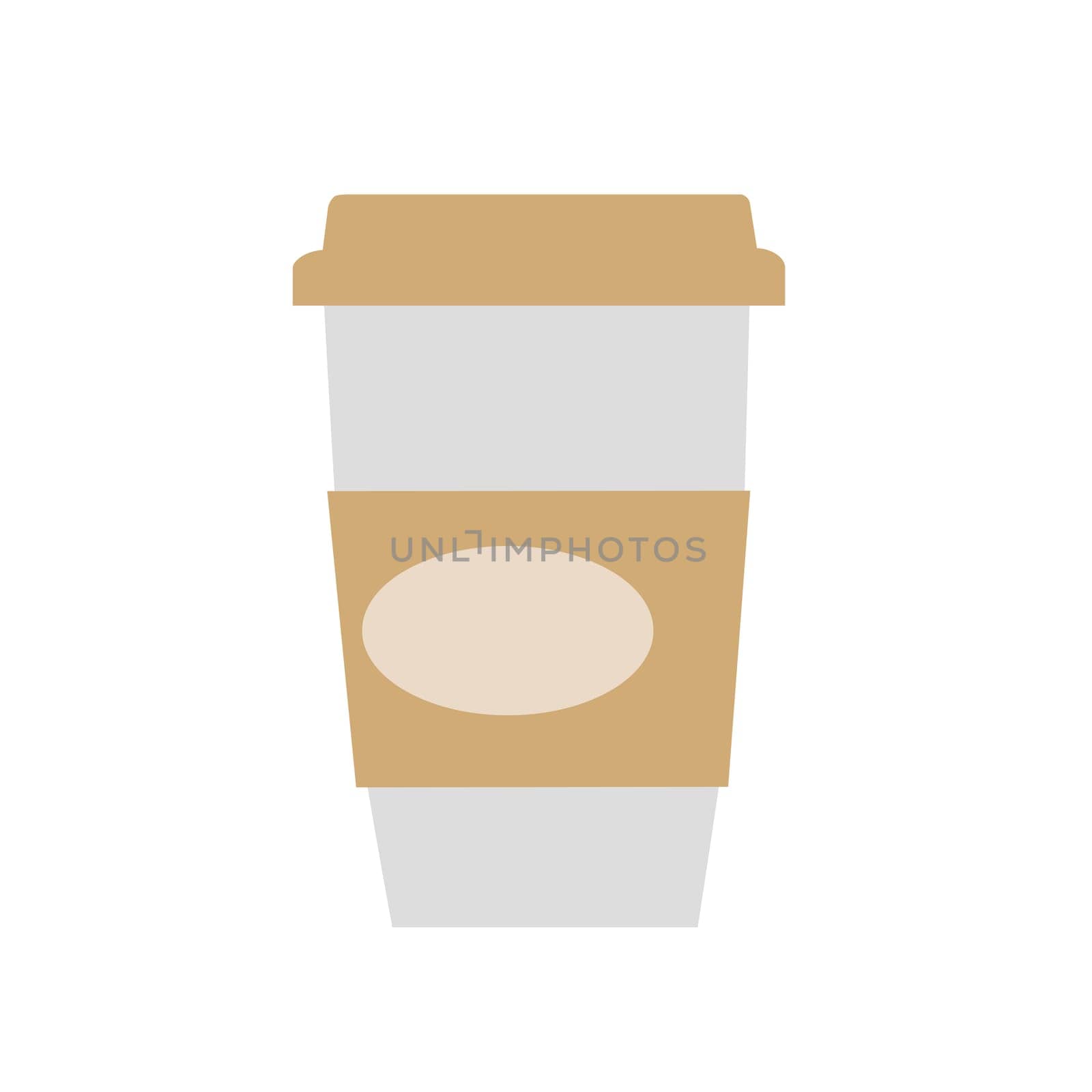 Coffee paper Cup of pastel colors with space for text. Cafeteria and restaurant