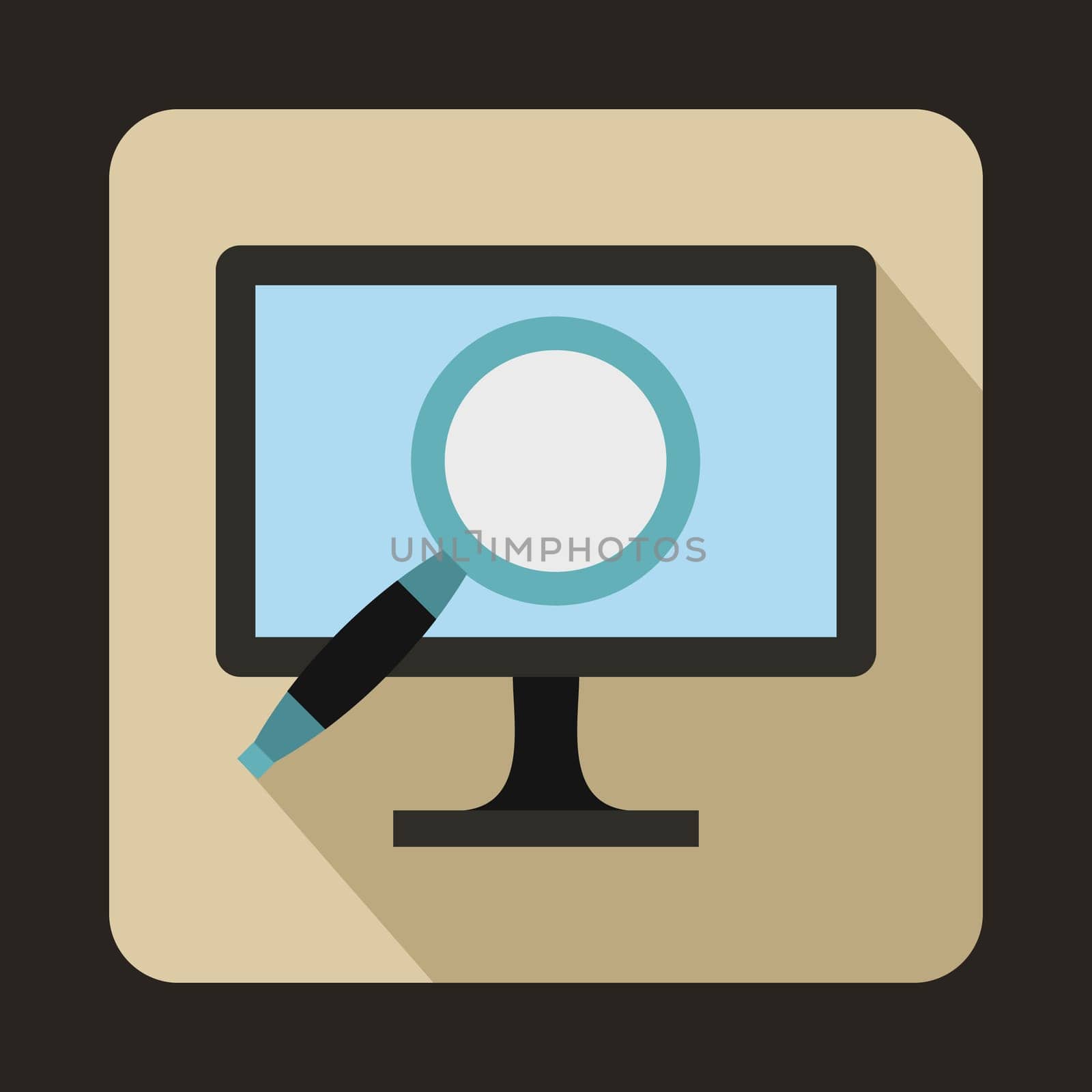 icon in flat style on a beige background