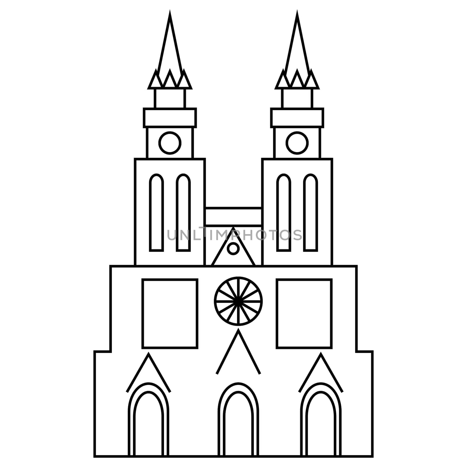 Basilica of Our Lady of Lujan, Argentina icon in outline style isolated on white background
