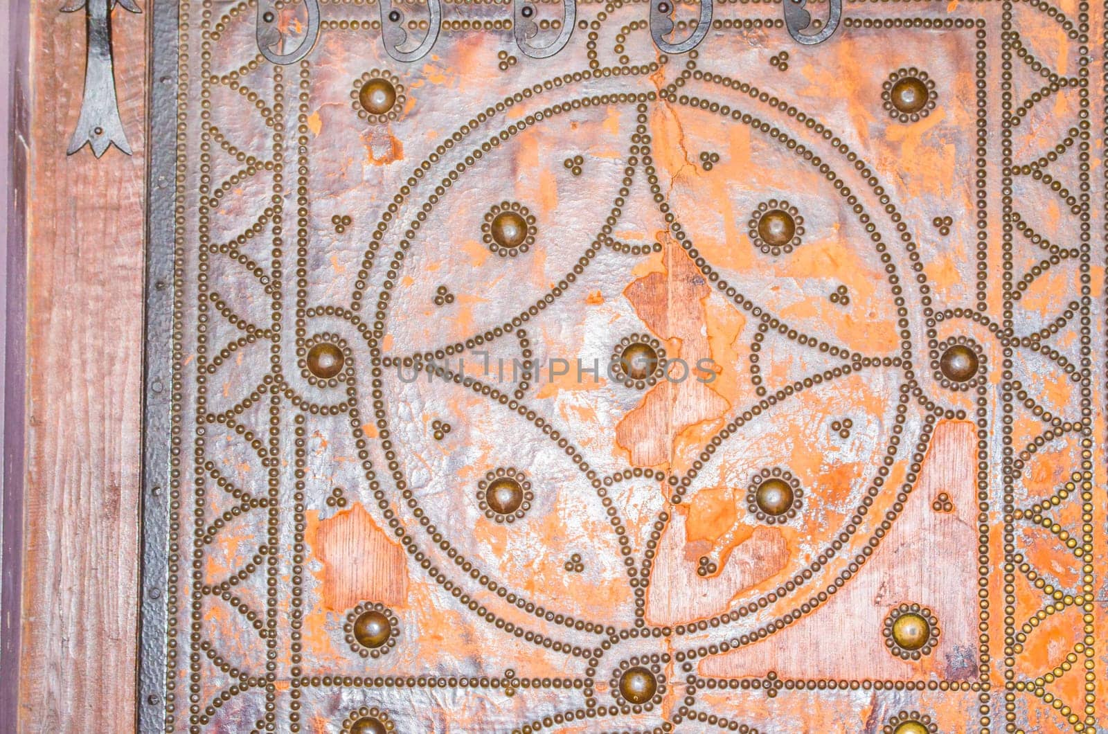 Ancient wooden doors of european building