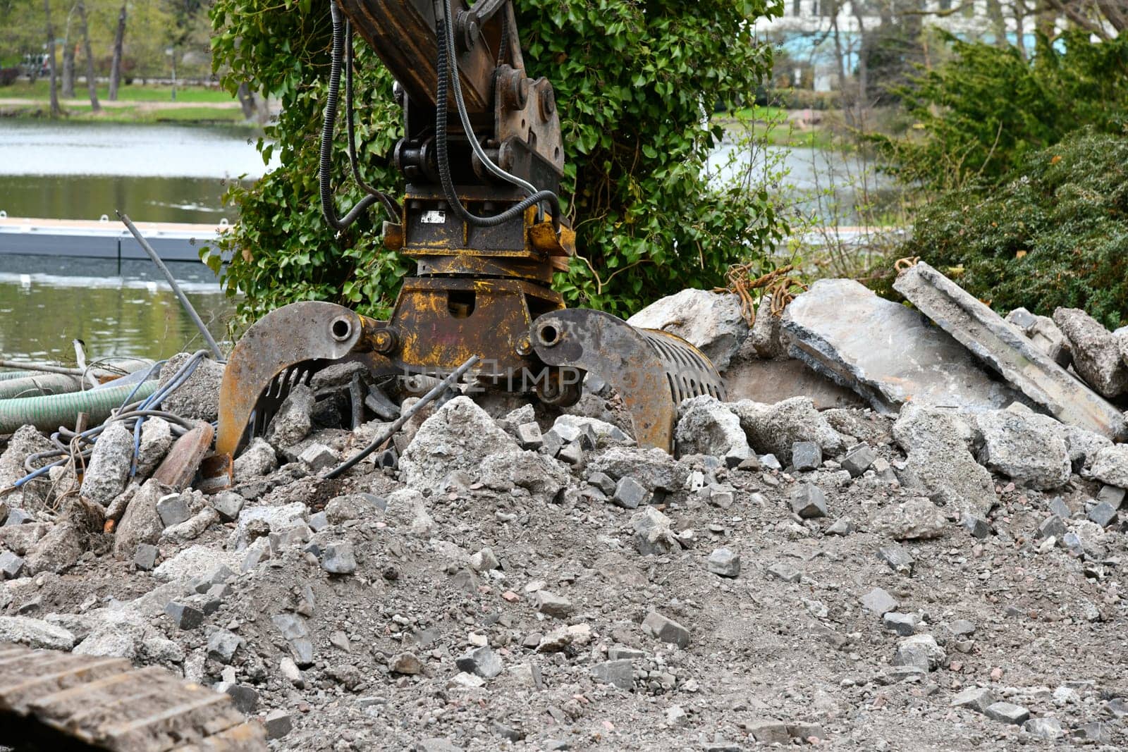 Dredging by the lake