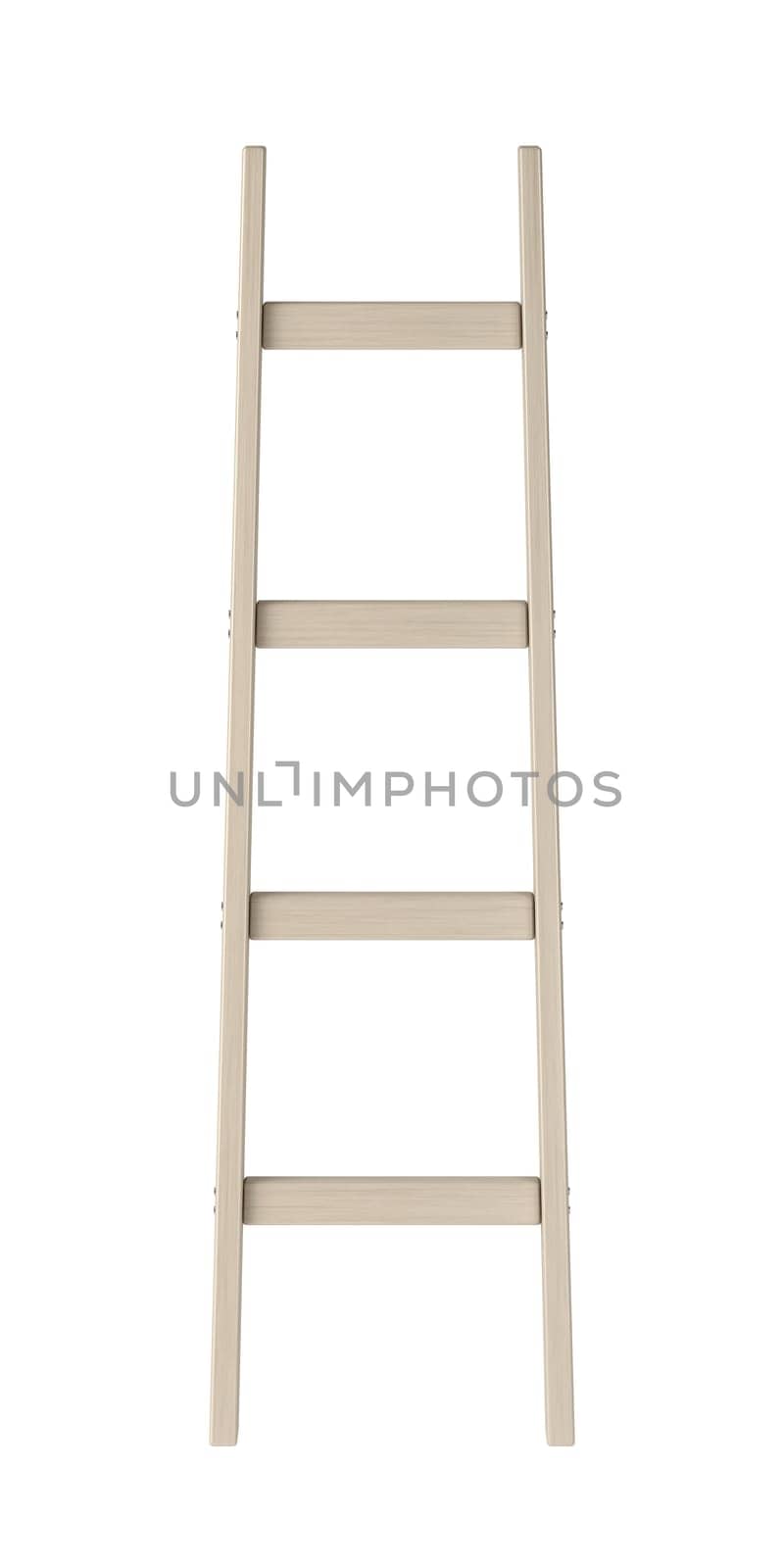 Wooden ladder isolated on white background