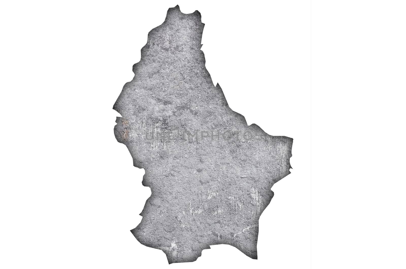Map of Luxembourg on weathered concrete